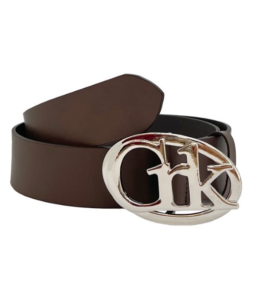 A'GAM/9×.kom『CRANK/クランク』LOGO BUCKLE LEATHER BELT/ロゴベルト