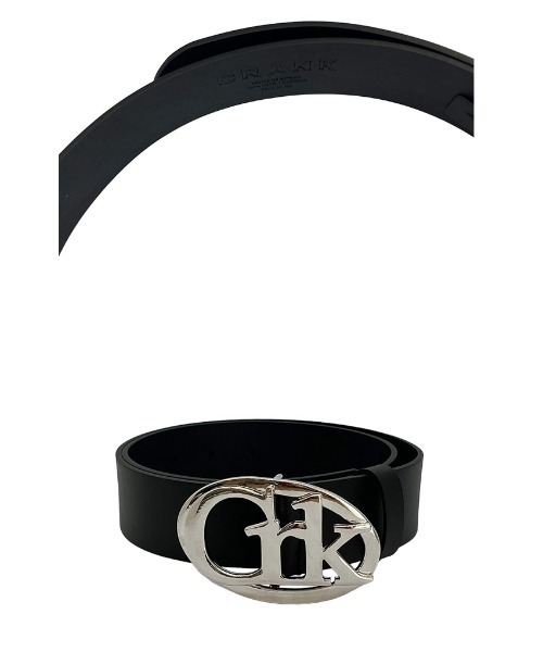 A'GAM/9×.kom『CRANK/クランク』LOGO BUCKLE LEATHER BELT/ロゴベルト