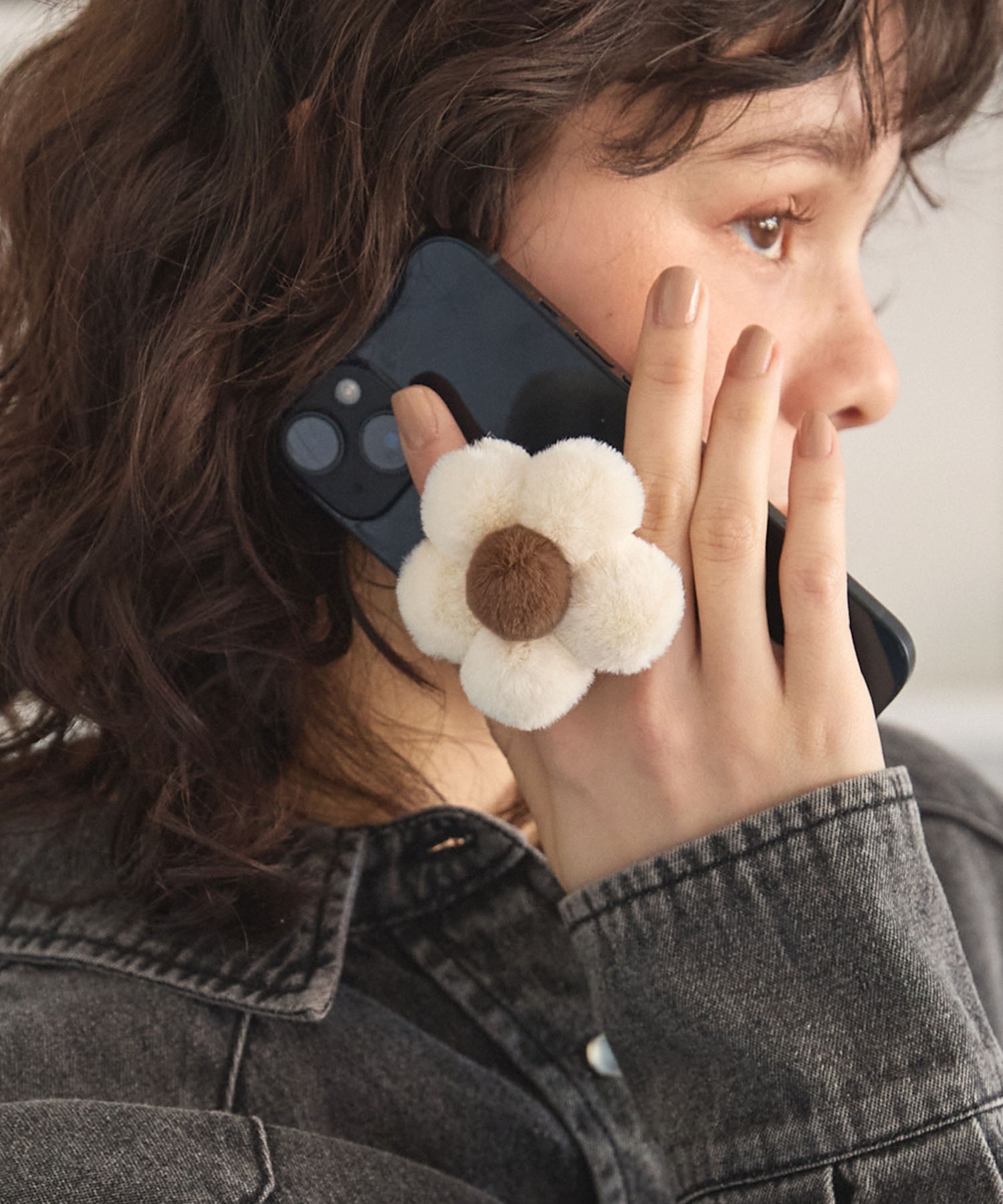 ふわふわ フラワー スマホグリップ MONO-MART LADY'S│MONO-MART