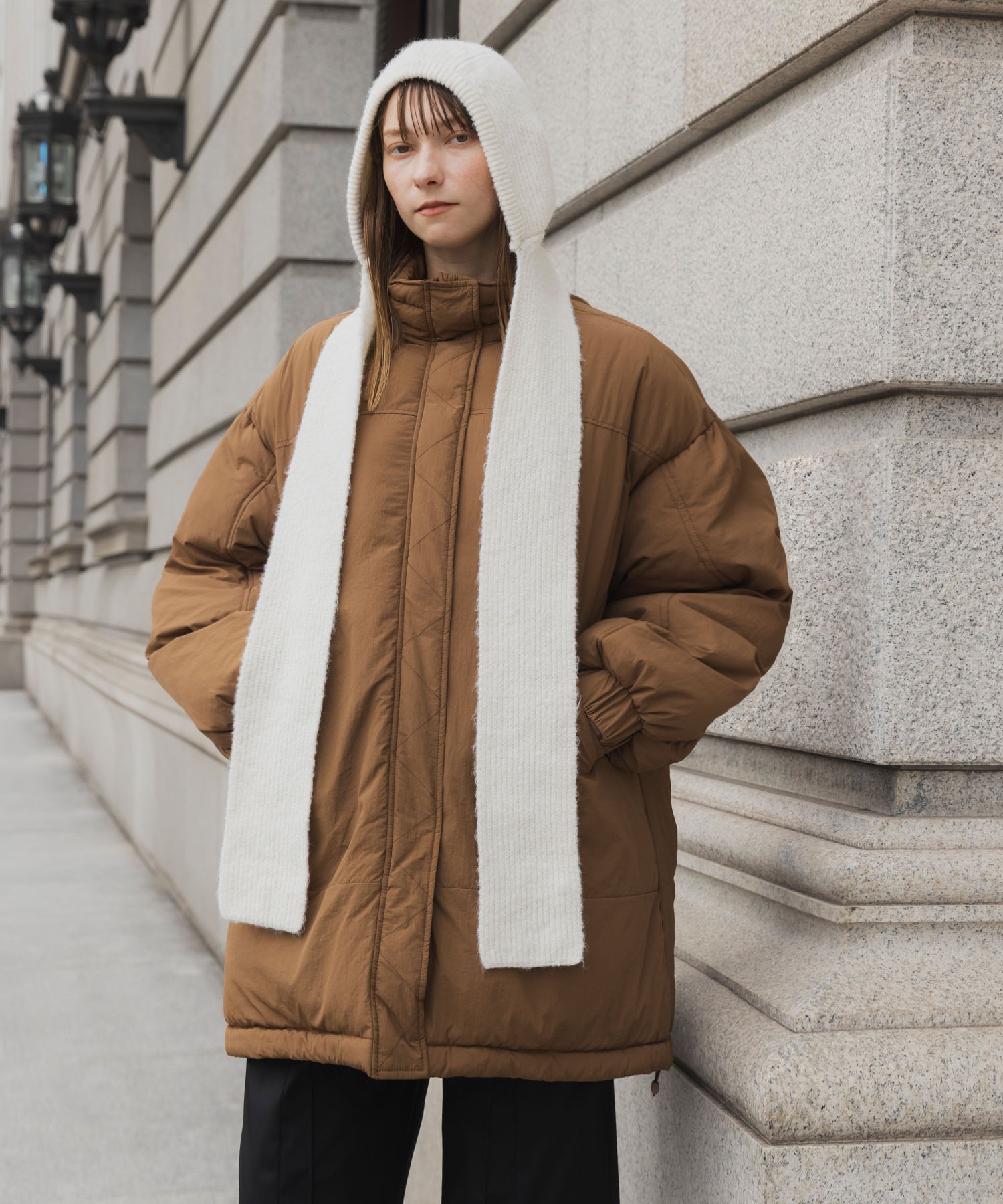 forksy.】〈撥水加工〉ビッグドロスト付きハイネックモンスター中綿