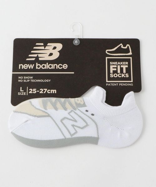 ＜coen コーエン＞ メンズ New Balance(ニューバランス)スニーカーモチーフソックス 靴下 ホワイト