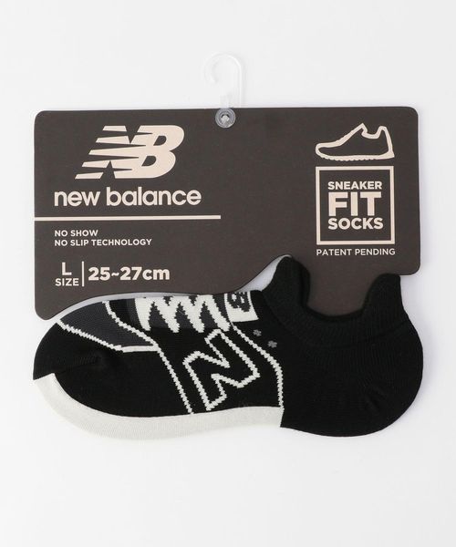 ＜coen コーエン＞ メンズ New Balance(ニューバランス)スニーカーモチーフソックス 靴下 ブラック画像