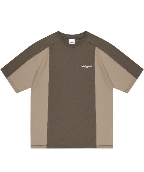 mahagrid/マハグリッド』BLOCK SECTION TEE/切り替え 半袖 カットソー