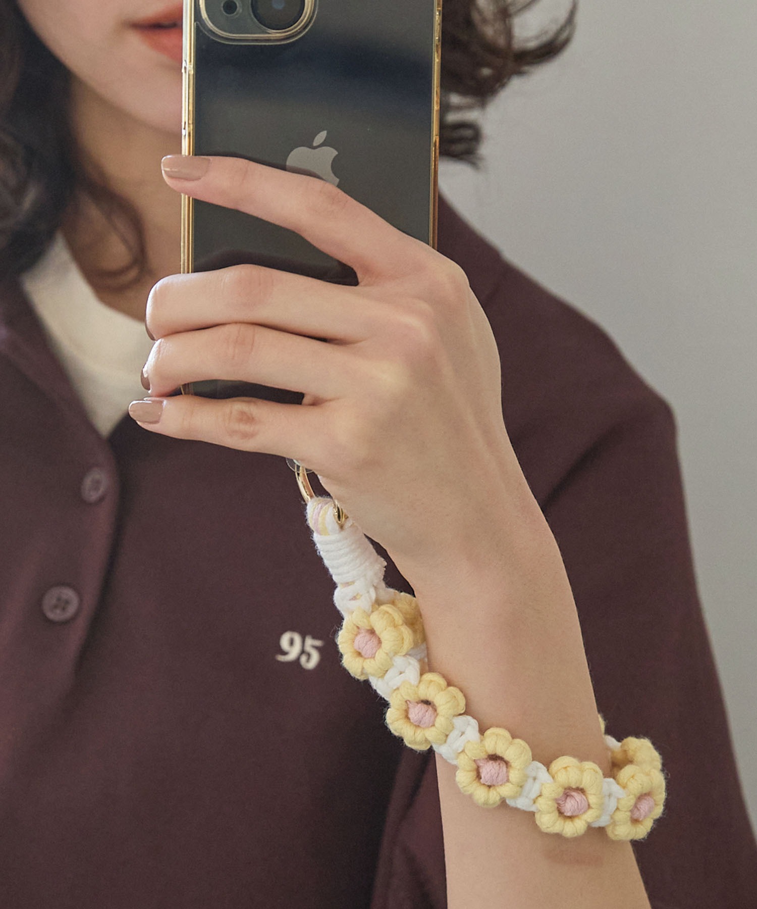 ぷっくりお花　ストラップ b4b1e2c311e34b6546d1a8b42fd366