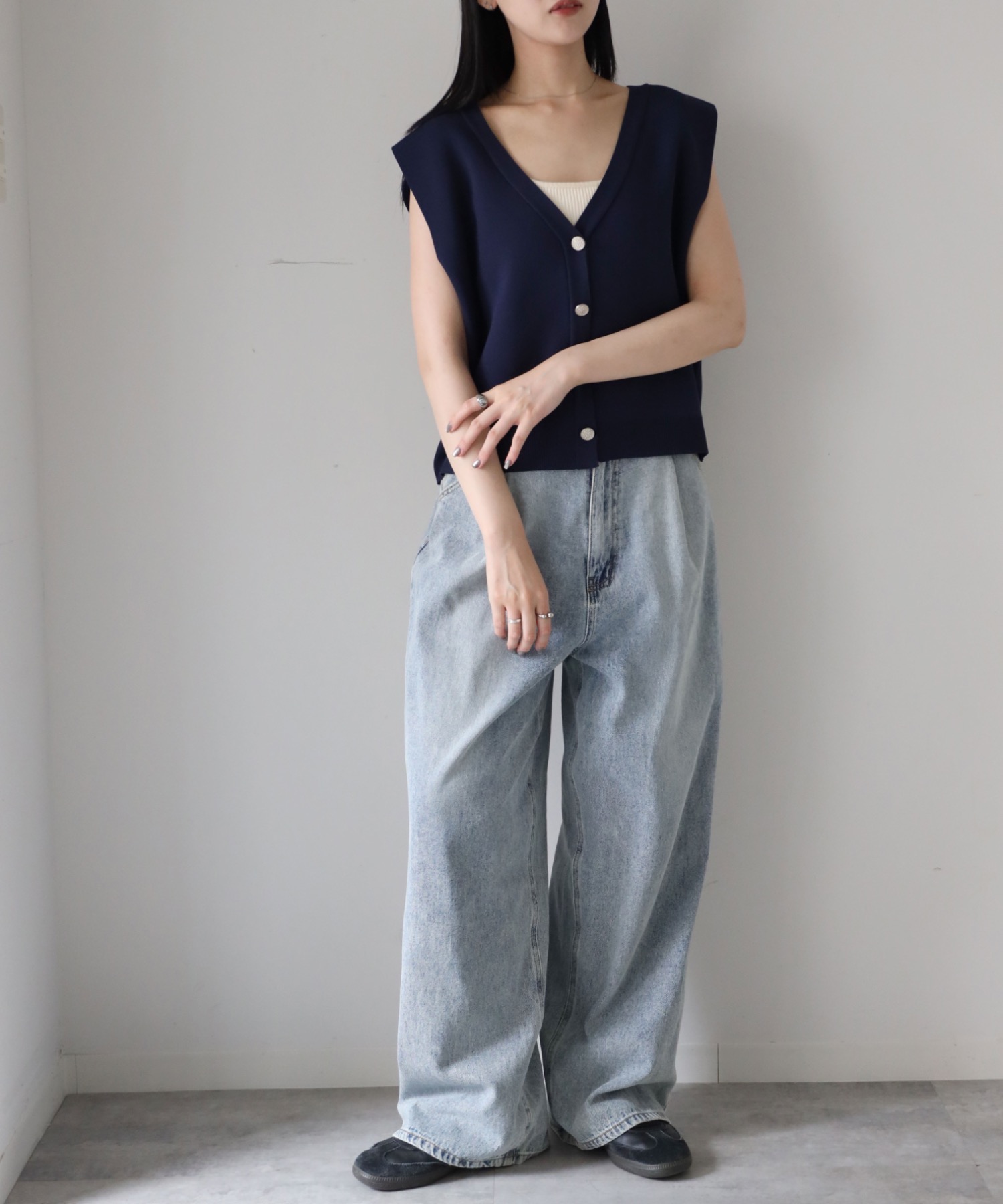 model：164cm. 着用サイズ：FREE