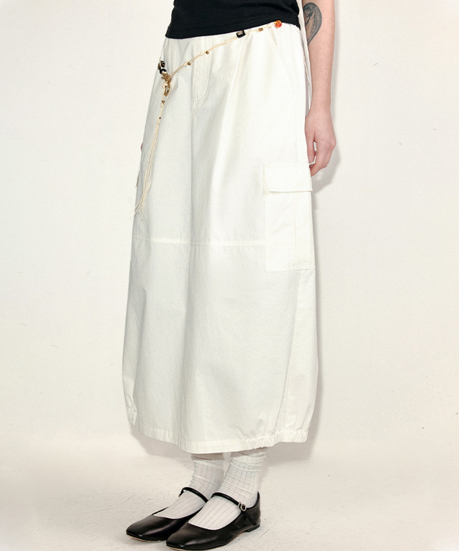 パッチワークデザイン タックコクーンスカート FC25B044【Fano Studios