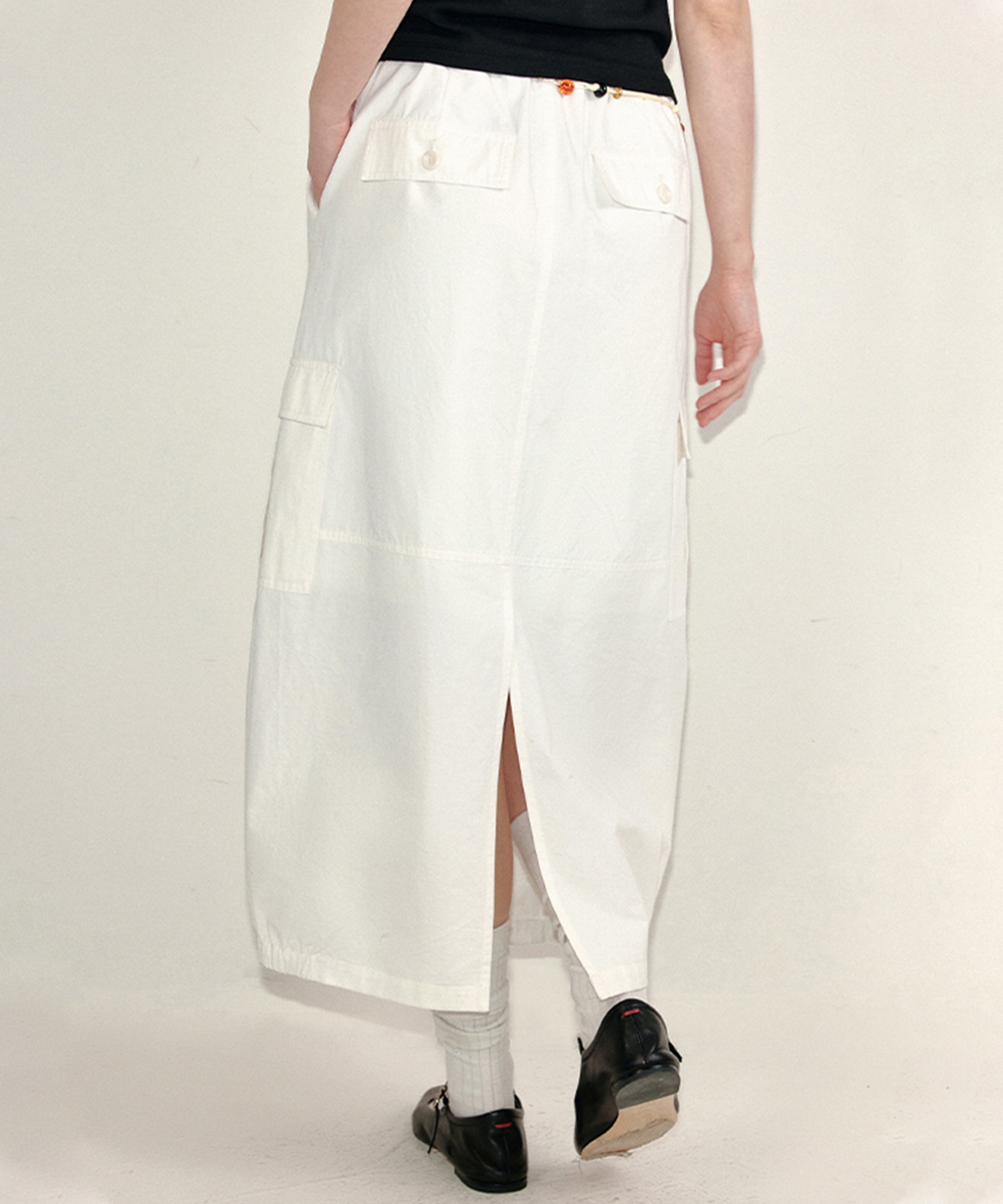 パッチワークデザイン タックコクーンスカート FC25B044【Fano