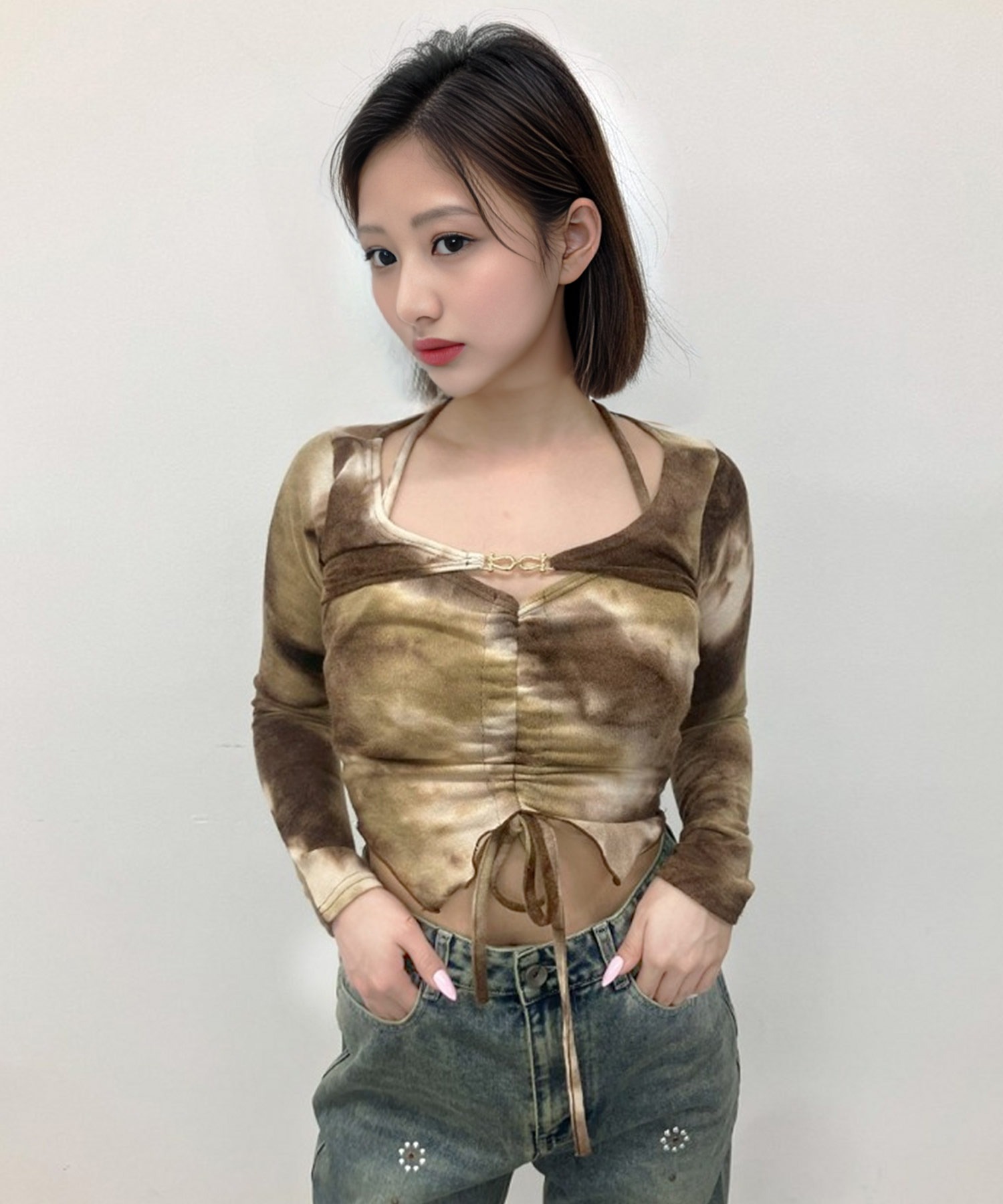 A'GEM/9 × .kom 「.KOM/ドットケーオーエム」 タイダイトップス レディース A'GEM/9 × .kom 『.KOM/ドットケーオーエム』 タイダイトップス