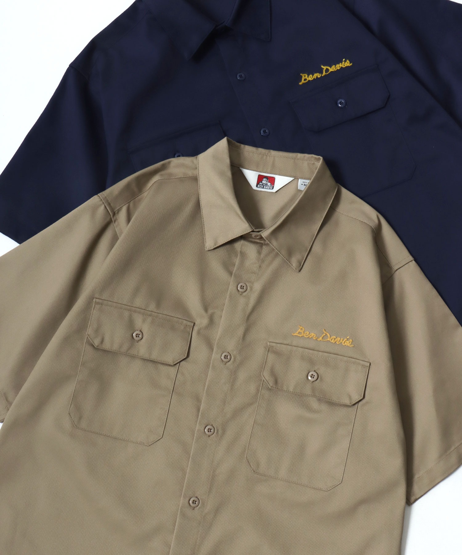 BEN DAVIS SS WORK SHIRT — рабочая рубашка короткий рукав TC twill, редизайн, мужская