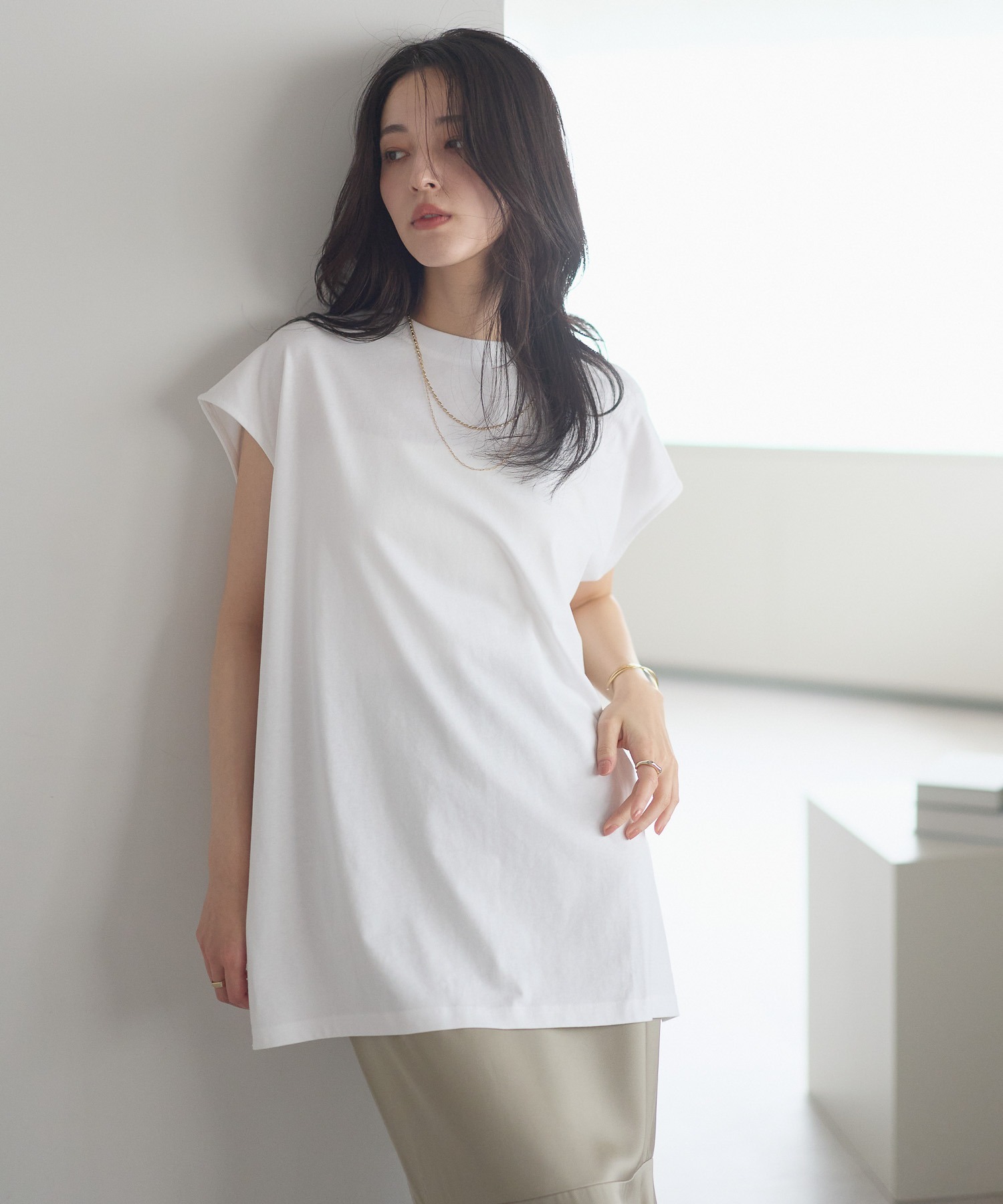 model：161cm 着用サイズ；F