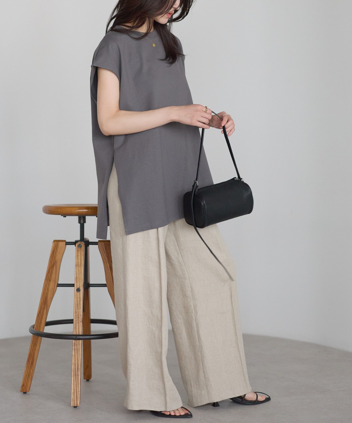 model：161cm 着用サイズ；F