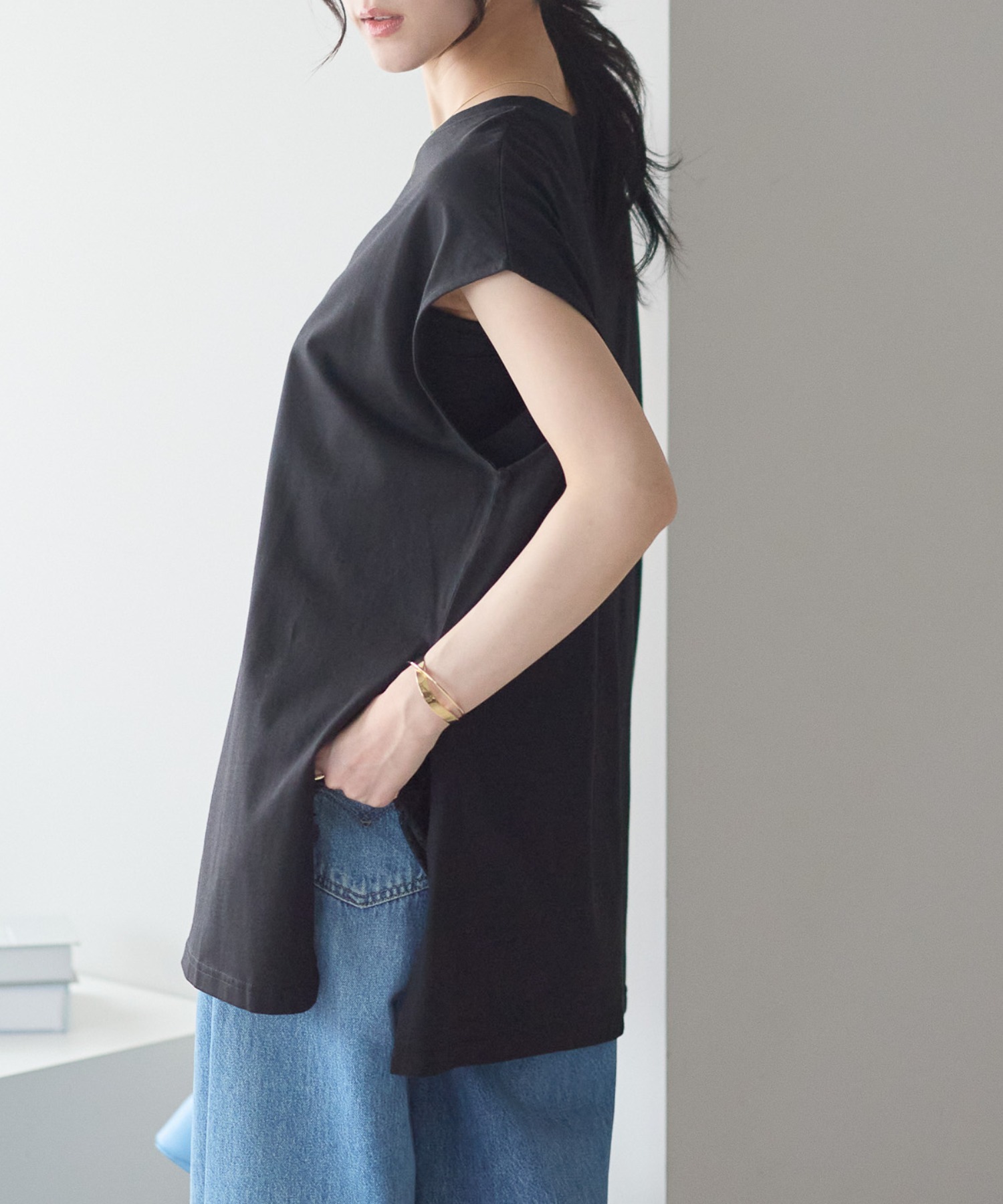 model：161cm 着用サイズ；F