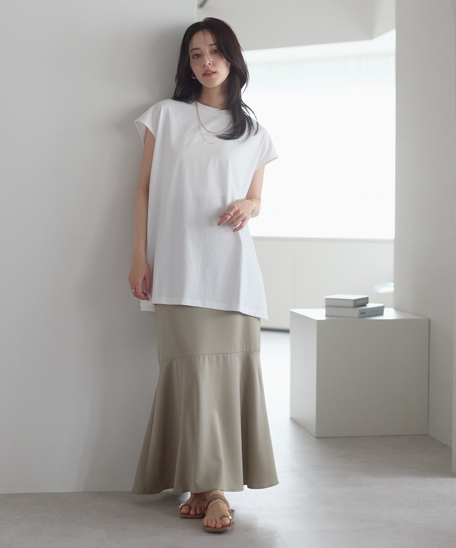 model：161cm 着用サイズ；F