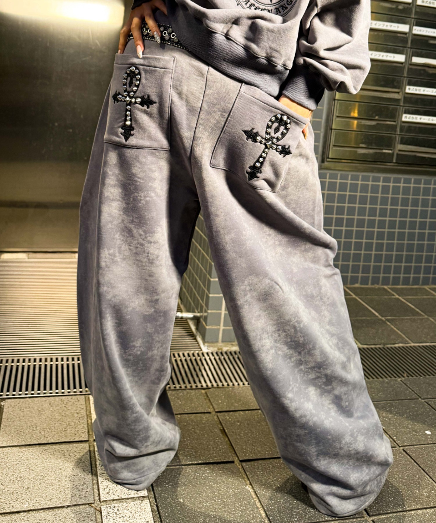 a*g様 アノニマスクラブ　パーカー　スウェット　パンツ　opium HBA 黒 A'GEM/9 × .kom 『A'GEM/9/エージェムナイン』 加工裏毛クロスパッチ