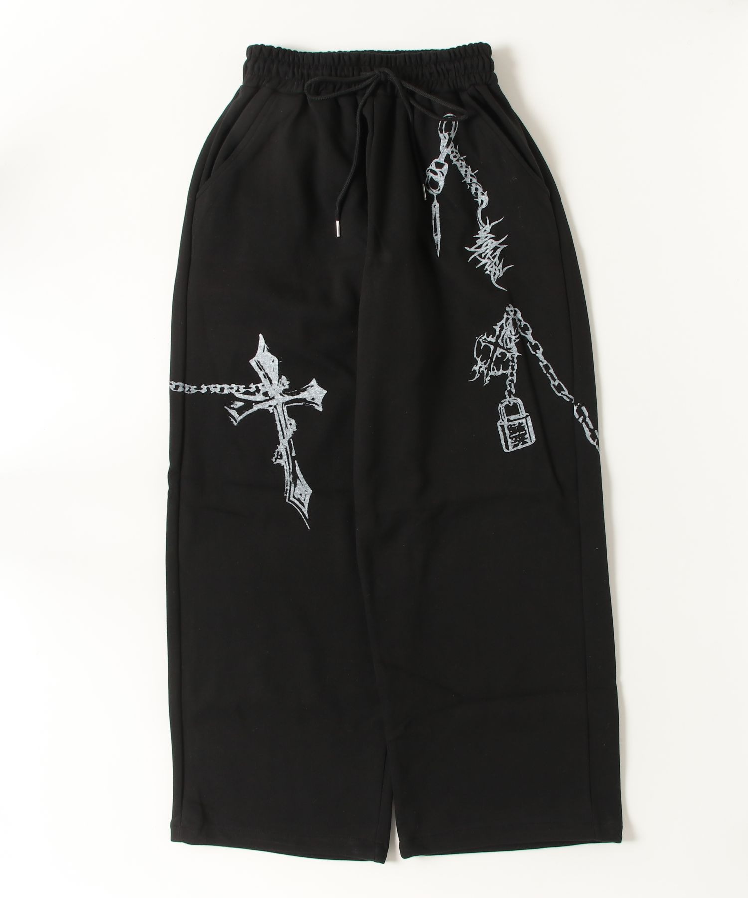 A'GEM/9 × .kom 『ARULE/アルール』Chain Cross Graphic Sweatpants