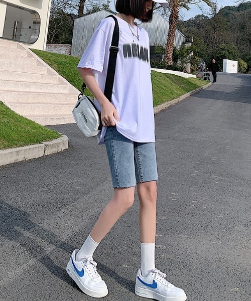 A'GEM/9 × .kom『ARULE/アルール』膝上デニムハーフパンツ ARULE