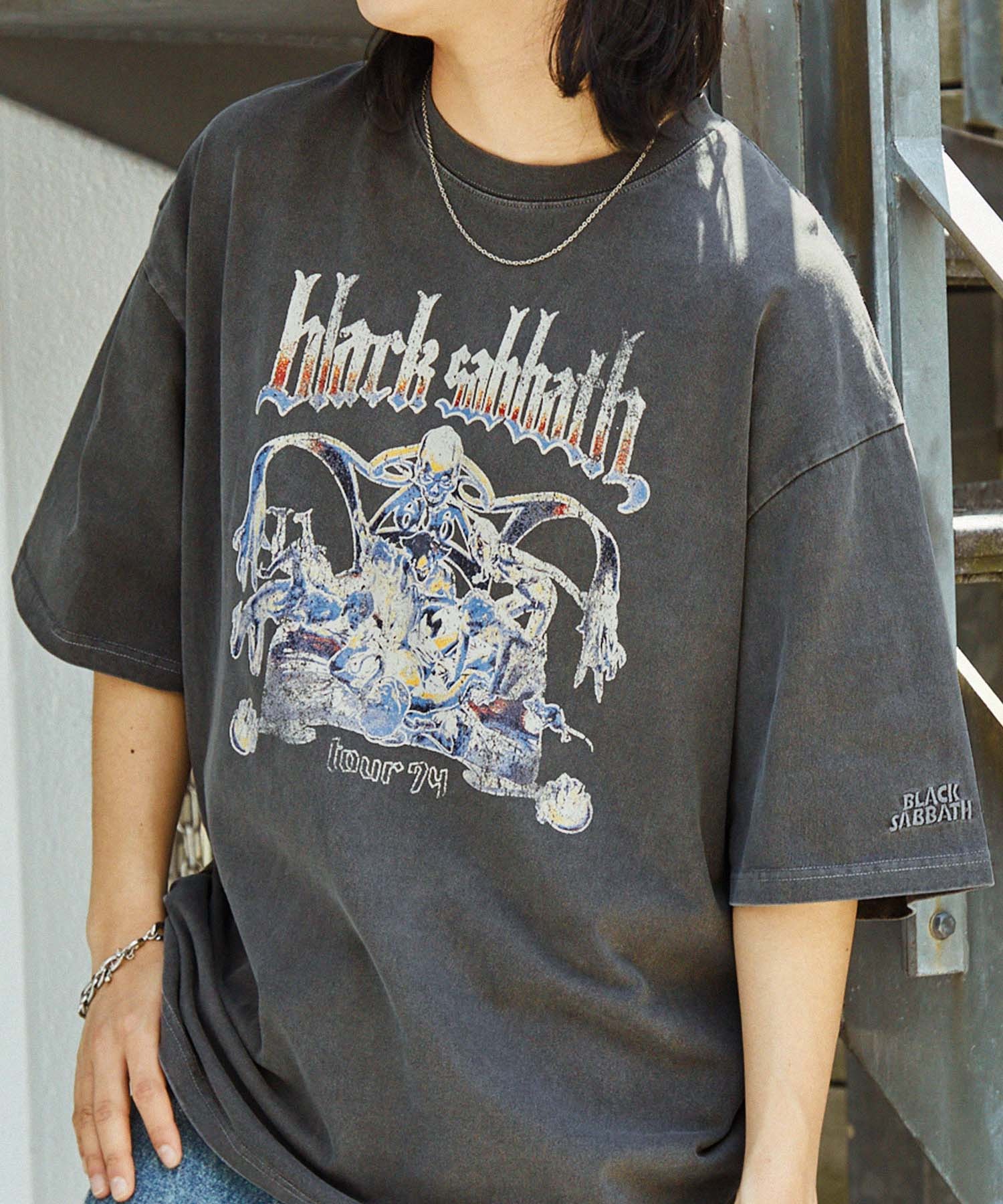 【KISS/QUEEN/THE ROLLING STONES/Slipknot/BLACK SABBATH】別注 ヴィンテージライク  ロックプリントピグメント加工 半袖Tシャツ