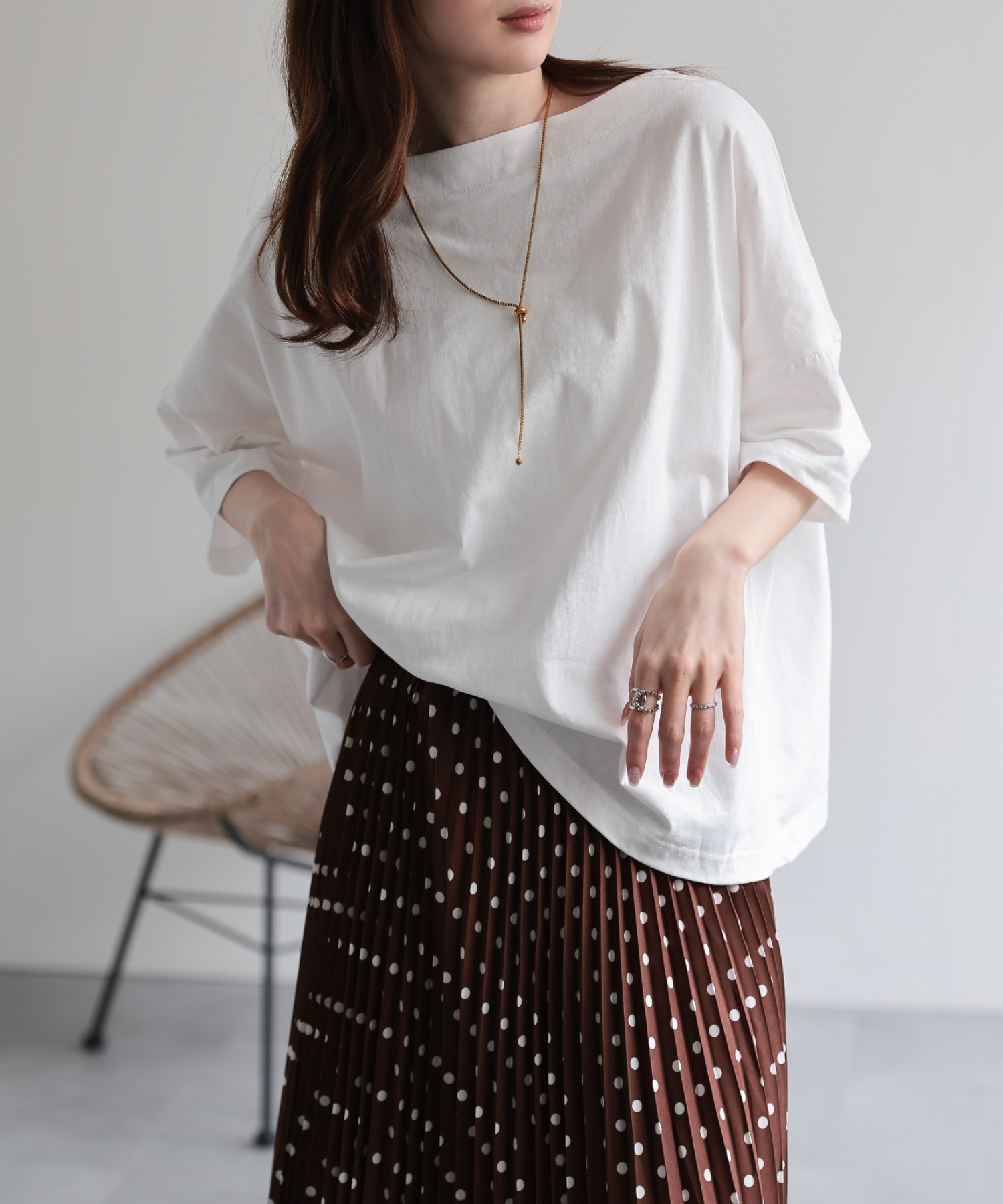 model：162cm 着用サイズ：F
