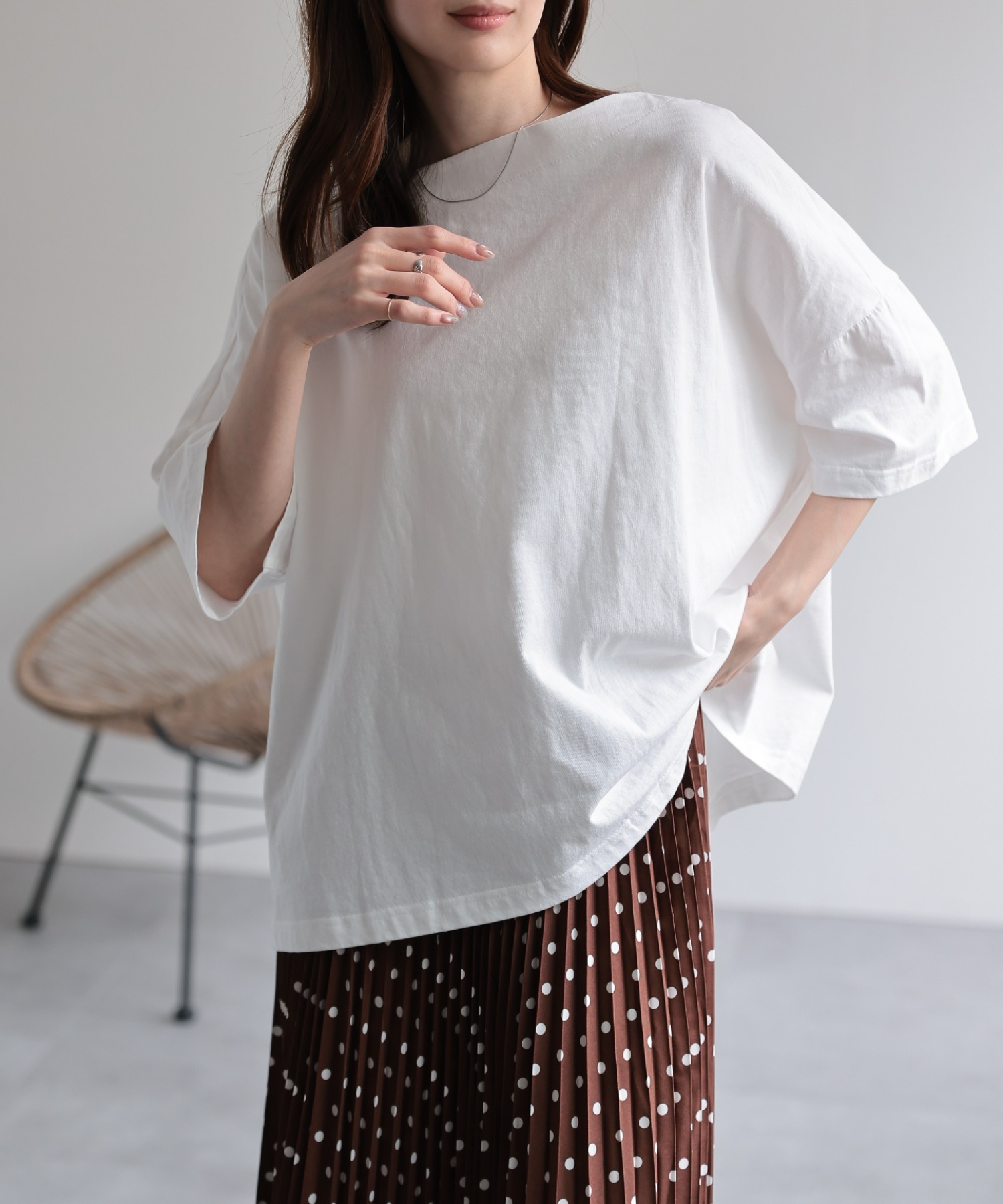 model：162cm 着用サイズ：F