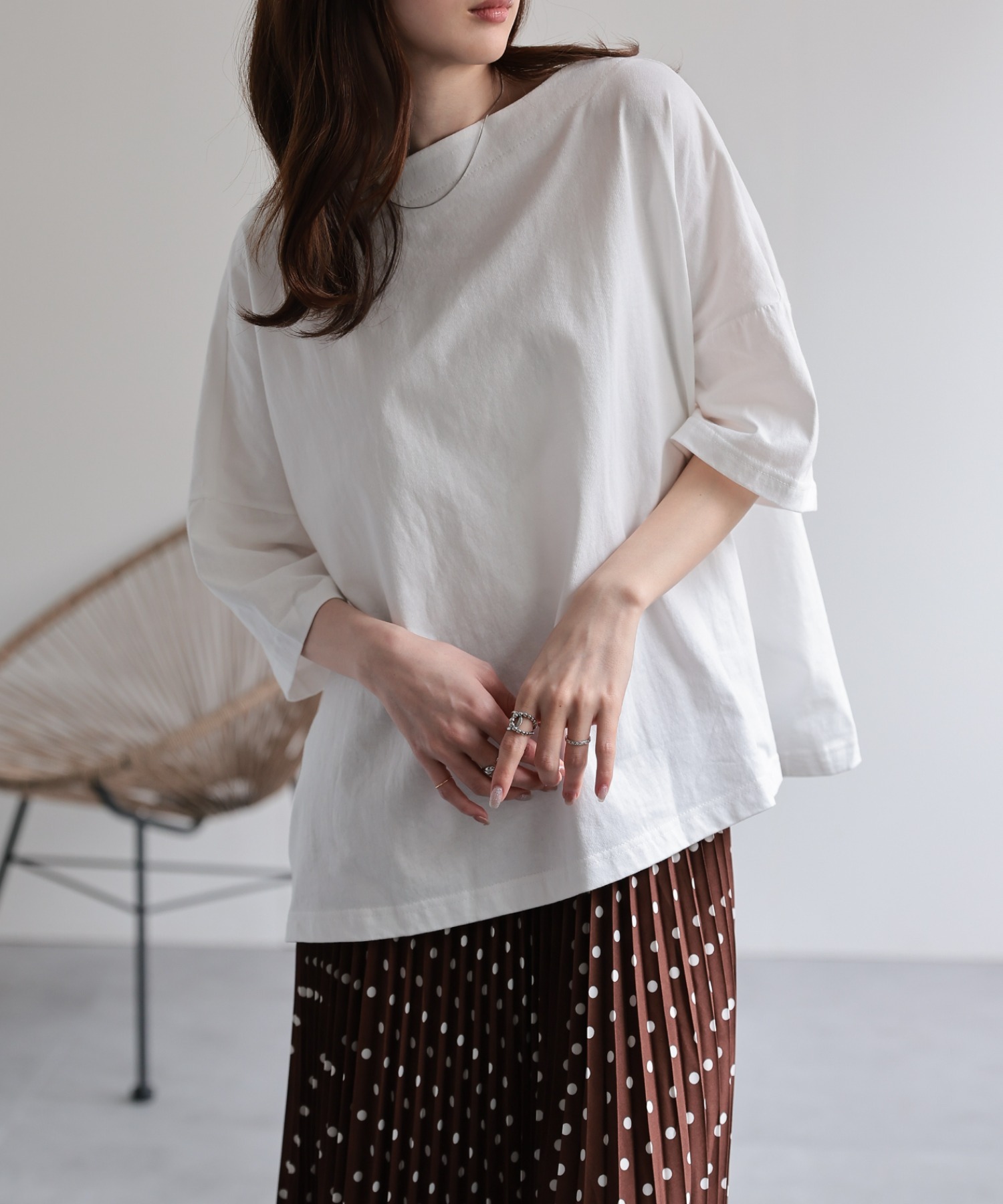model：162cm 着用サイズ：F