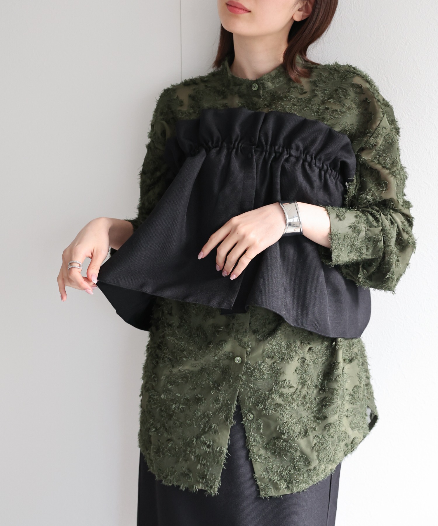 model：162cm 着用サイズ：F