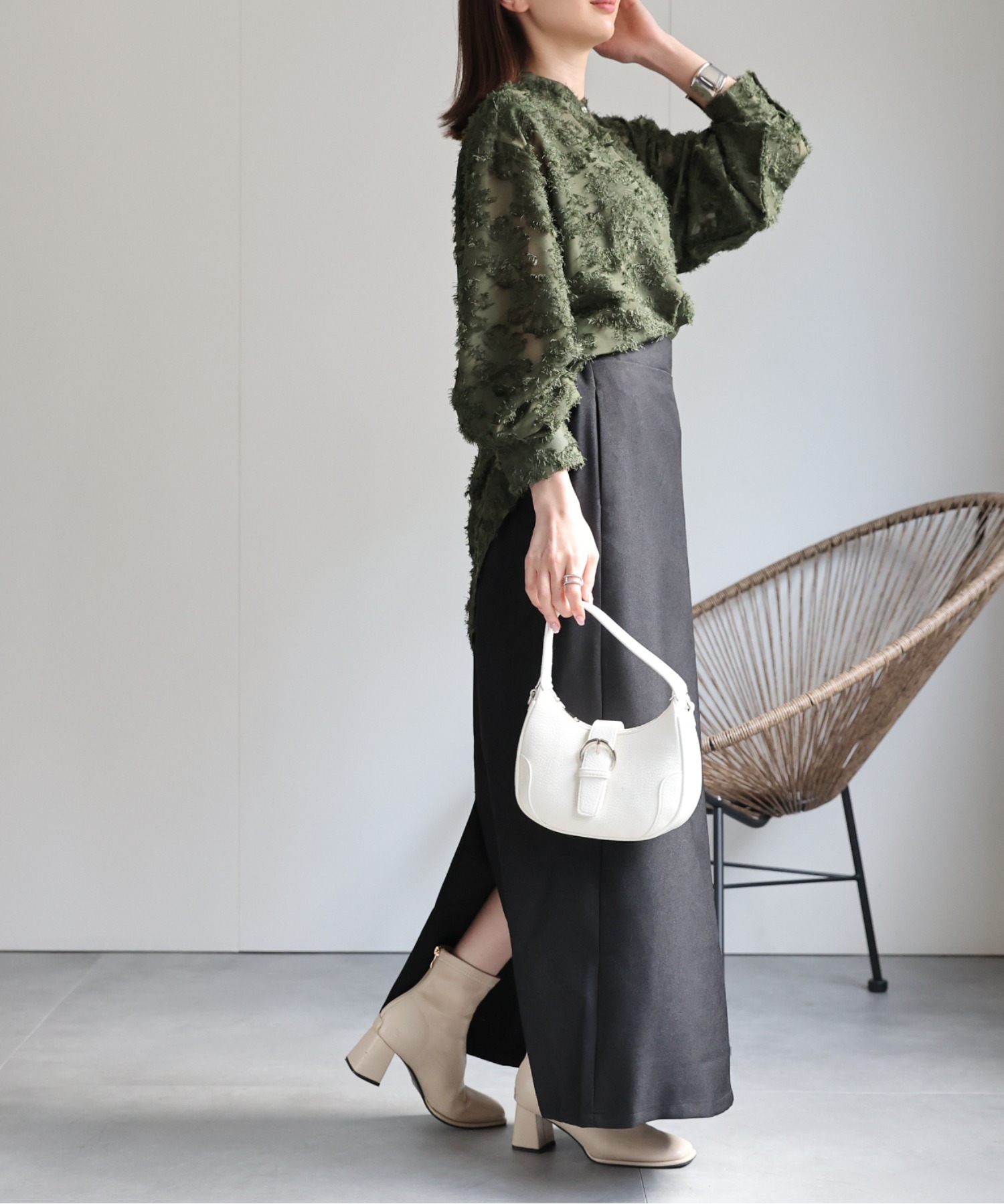 model：162cm 着用サイズ：F