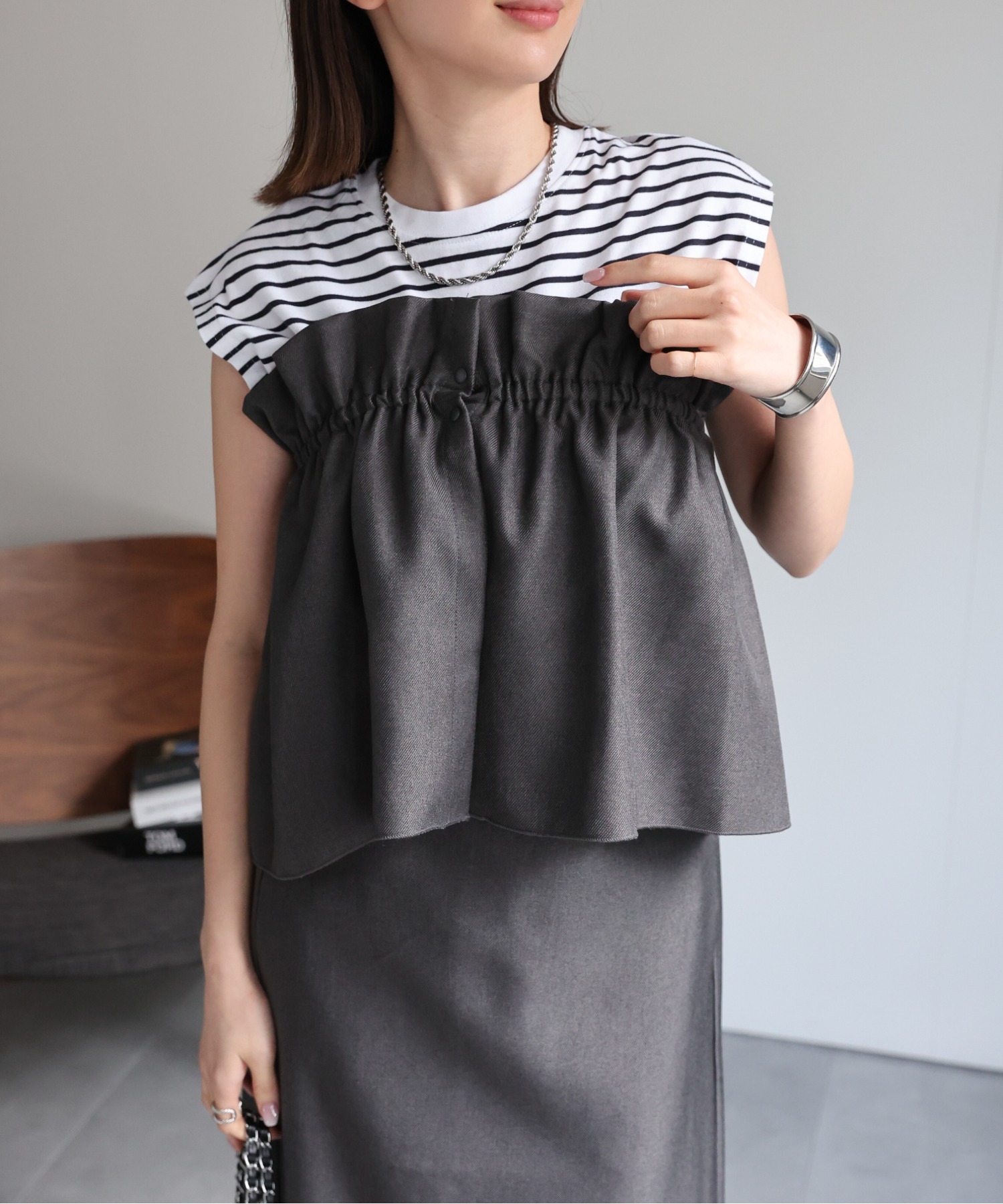 model：162cm 着用サイズ：F