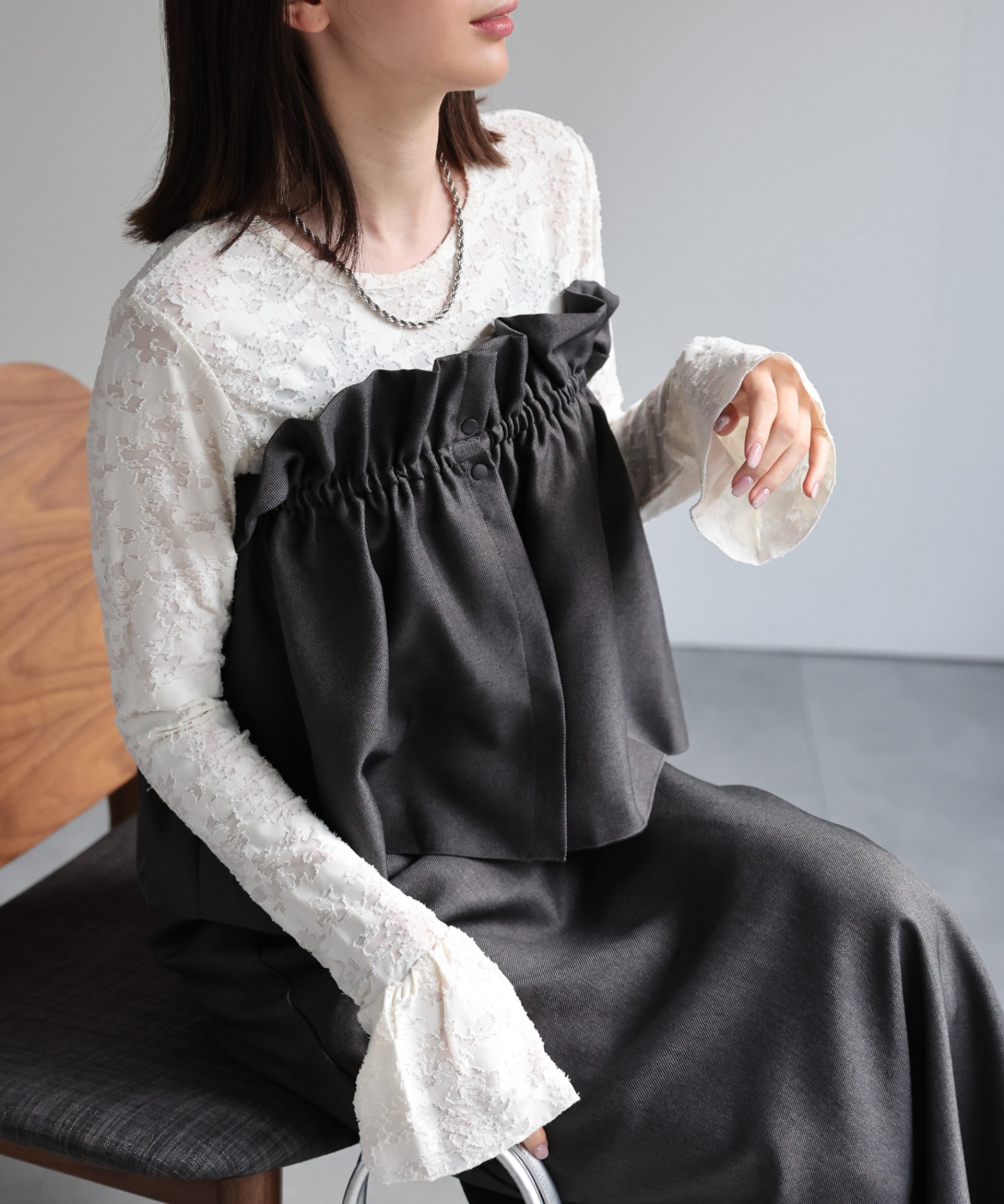 model：162cm 着用サイズ：F