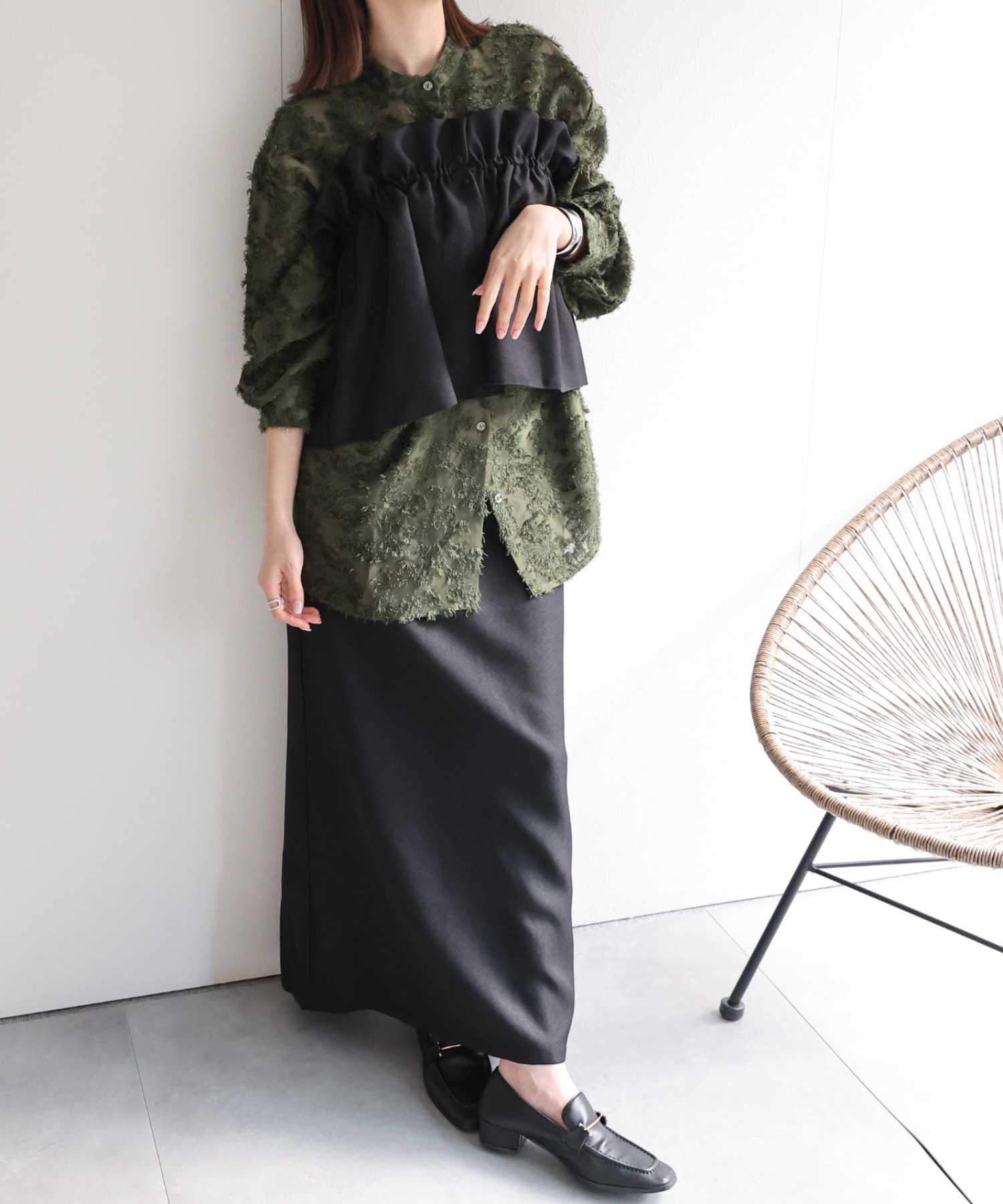 model：162cm 着用サイズ：F