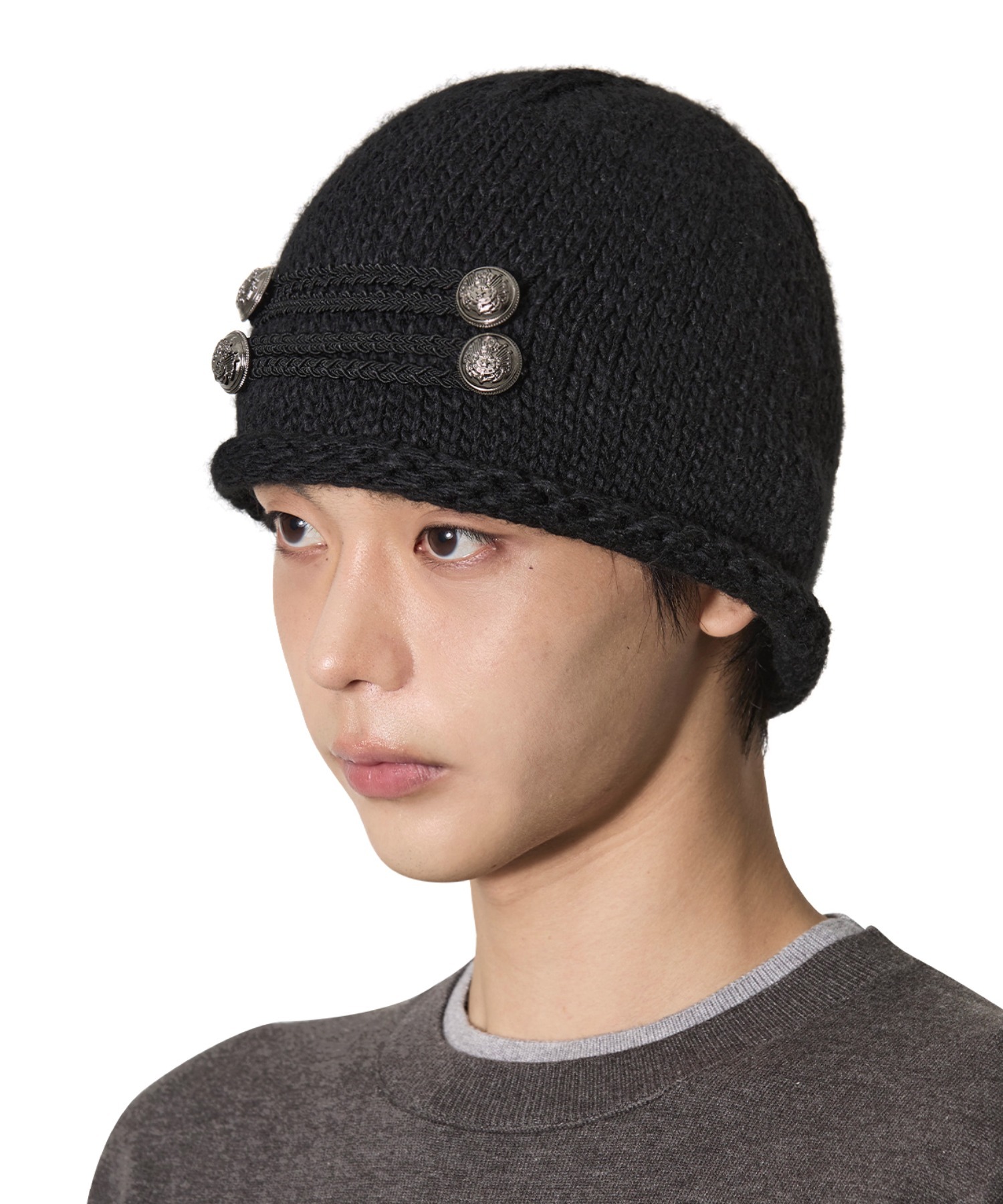 Openyard/オープンヤード』BRAID BUTTON BEANIE/ブレイドボタン