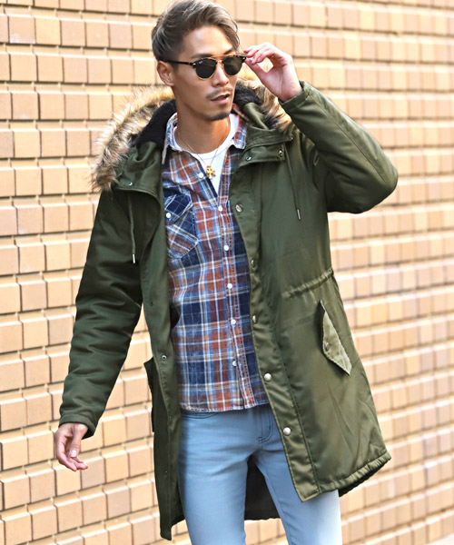 全国どこでも送料無料 ポリ中綿モッズコート