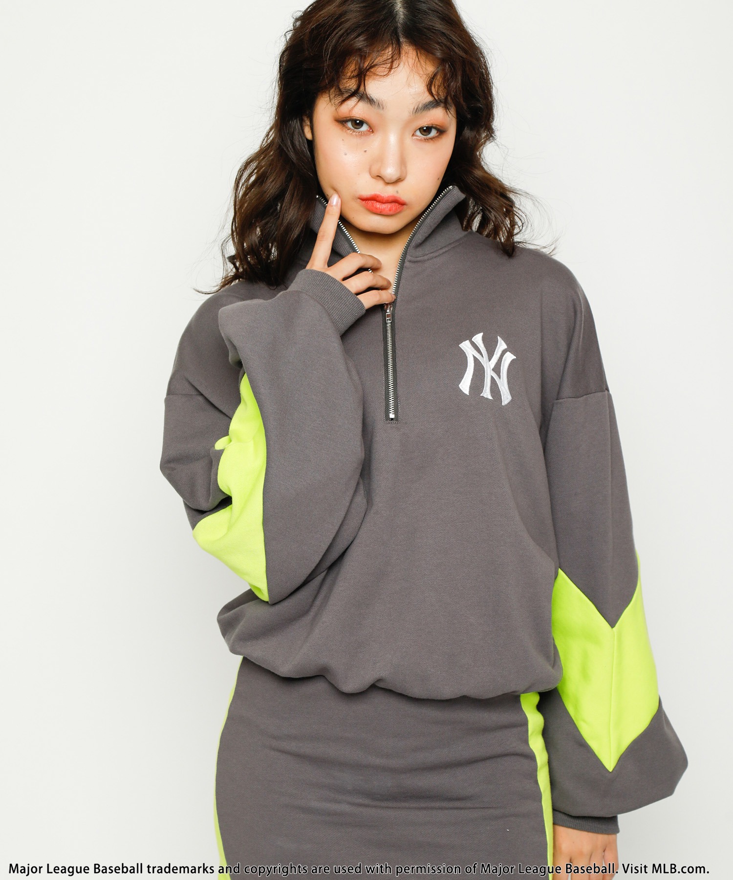 Mlb スウェットzipドルマンバイカラーワンピース Back To The Field Bttf Spiralgirl スパイラルガール公式通販