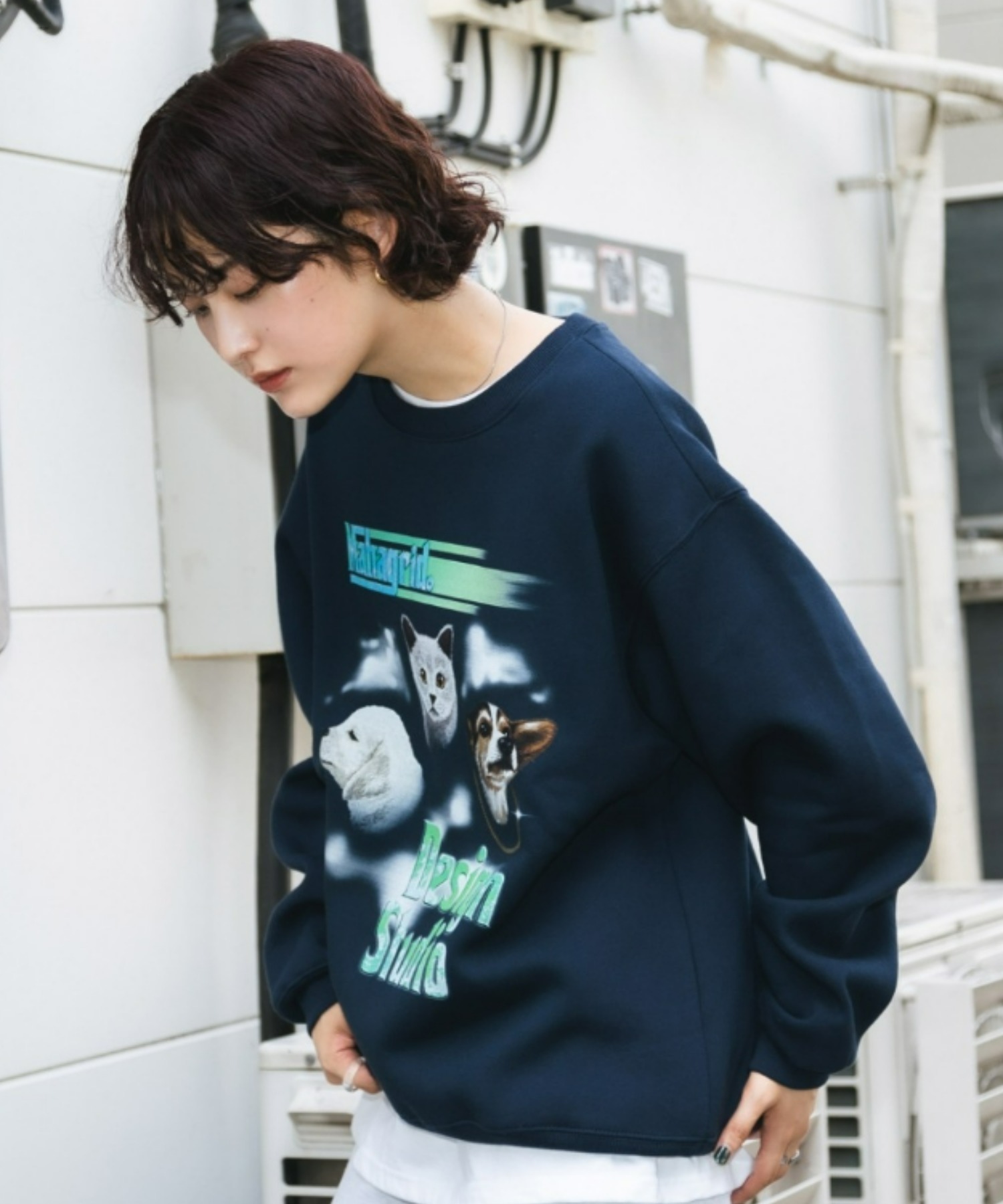 mahagrid/マハグリッド』FUZZIES SWEATSHIRT/ファジーズデザイン