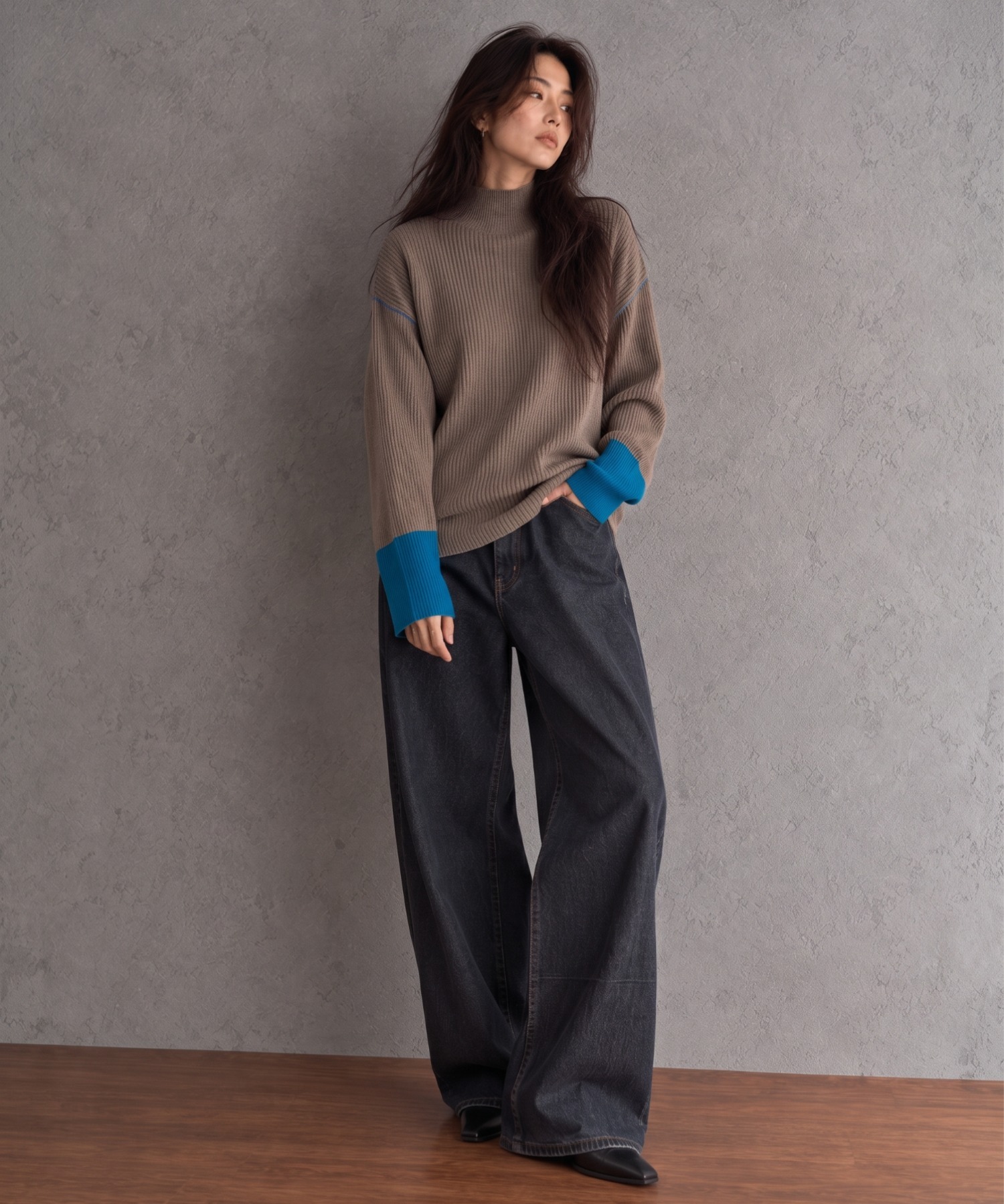 モデル身長；158cm
着用サイズ：FREE