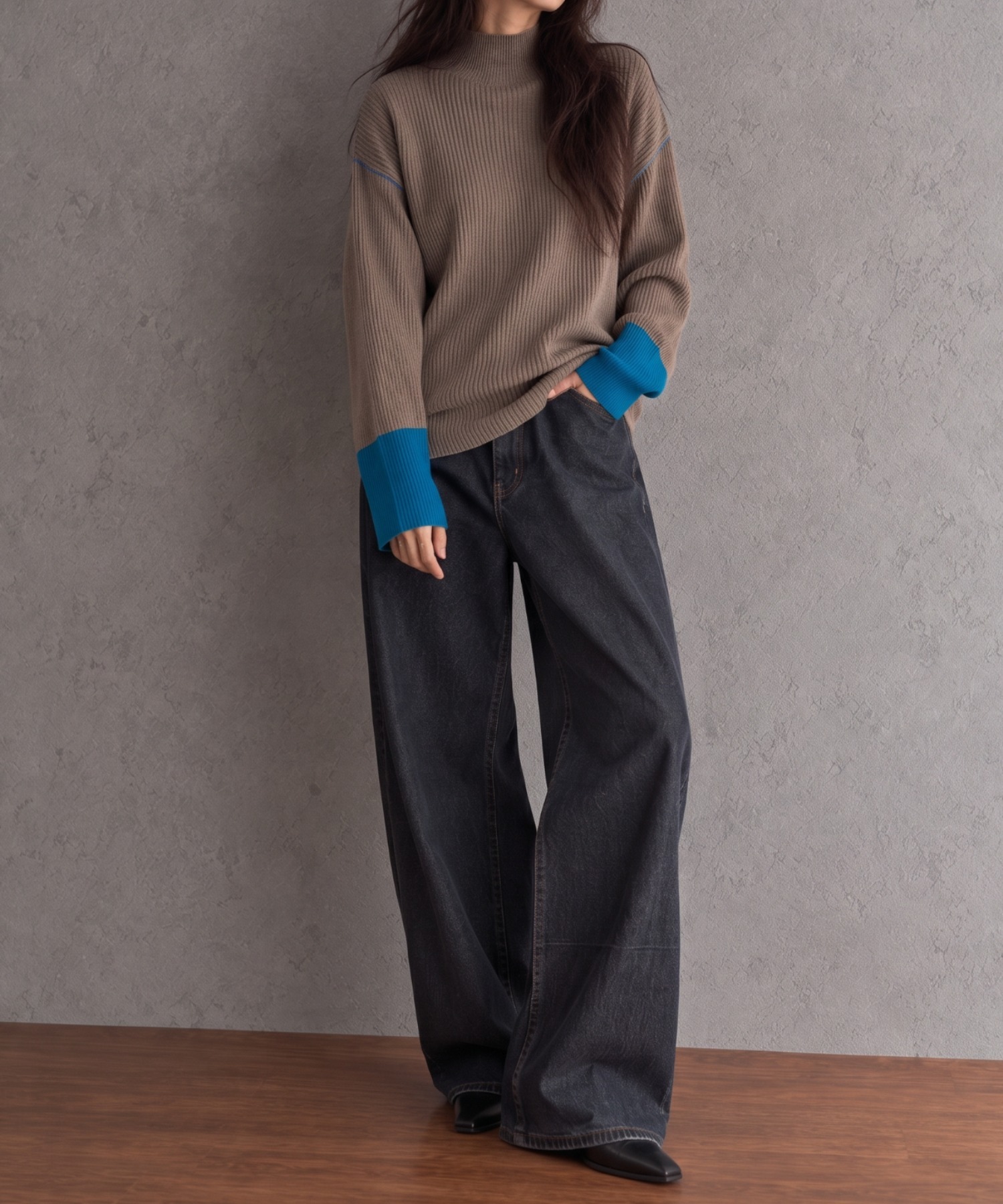 モデル身長；158cm
着用サイズ：FREE