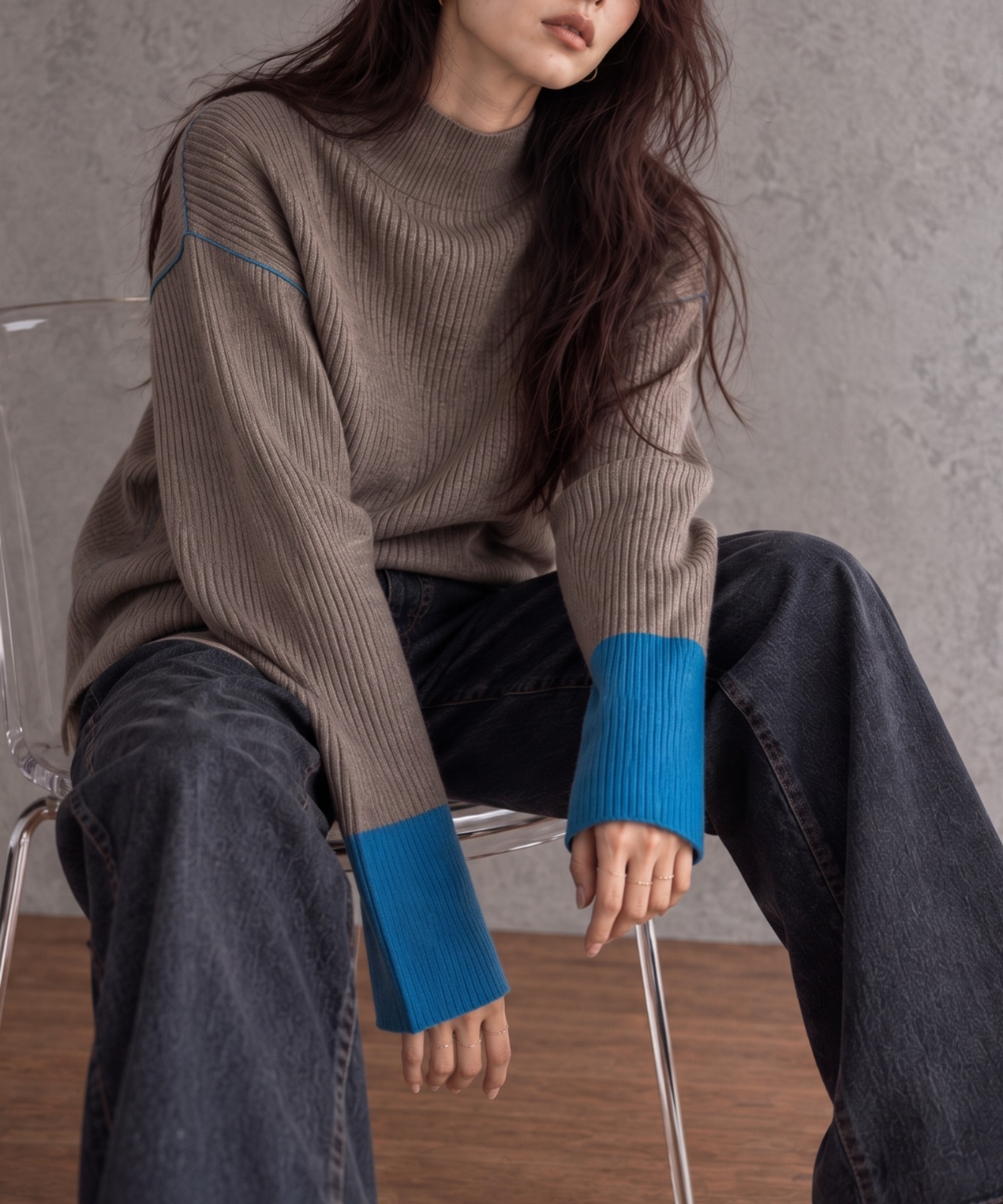 モデル身長；158cm
着用サイズ：FREE