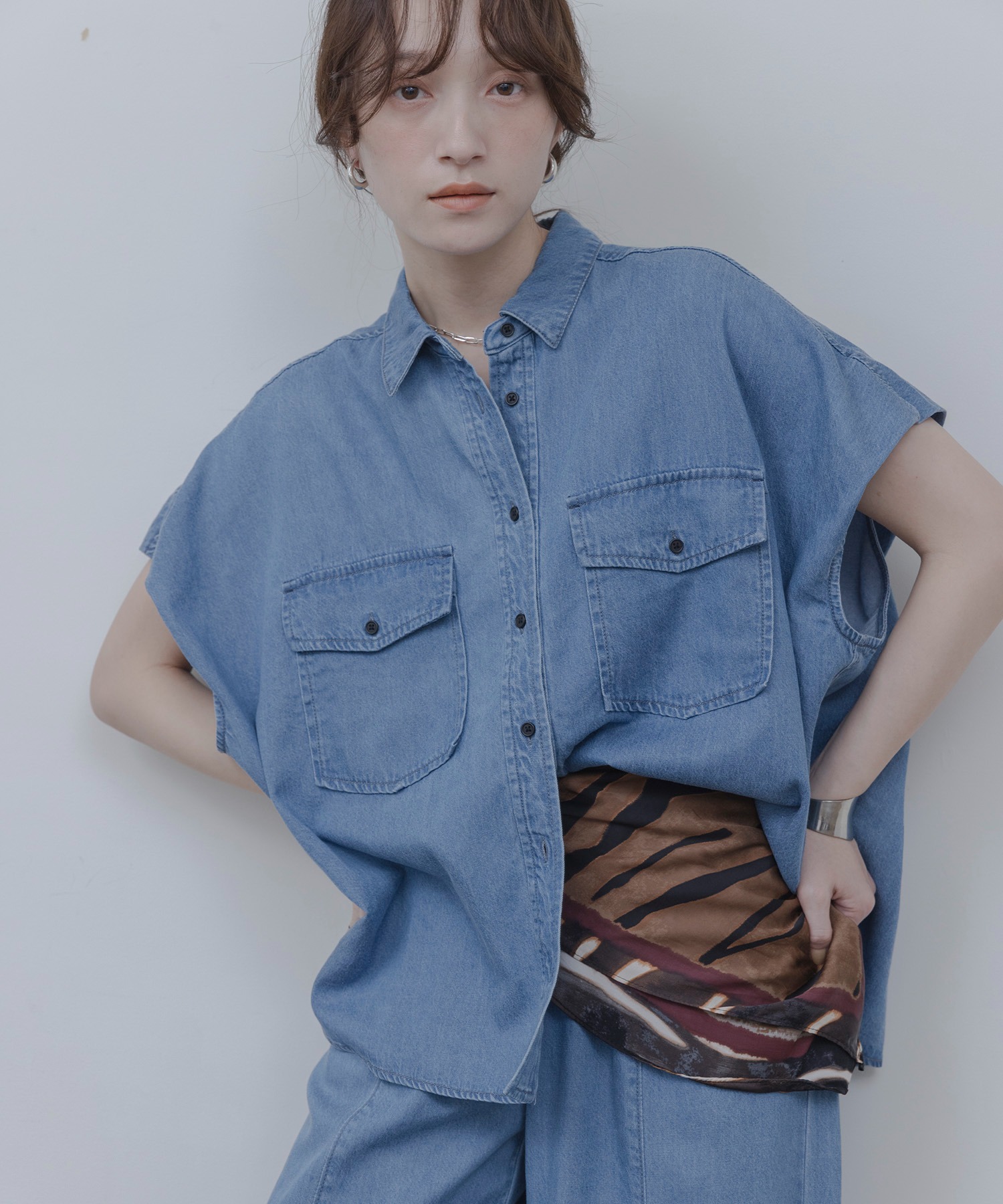 Eimee Law テンセルデニム ドロップショルダーシャツ テンセルデニム ドロップショルダーシャツ Eimee Law│Eimee Law