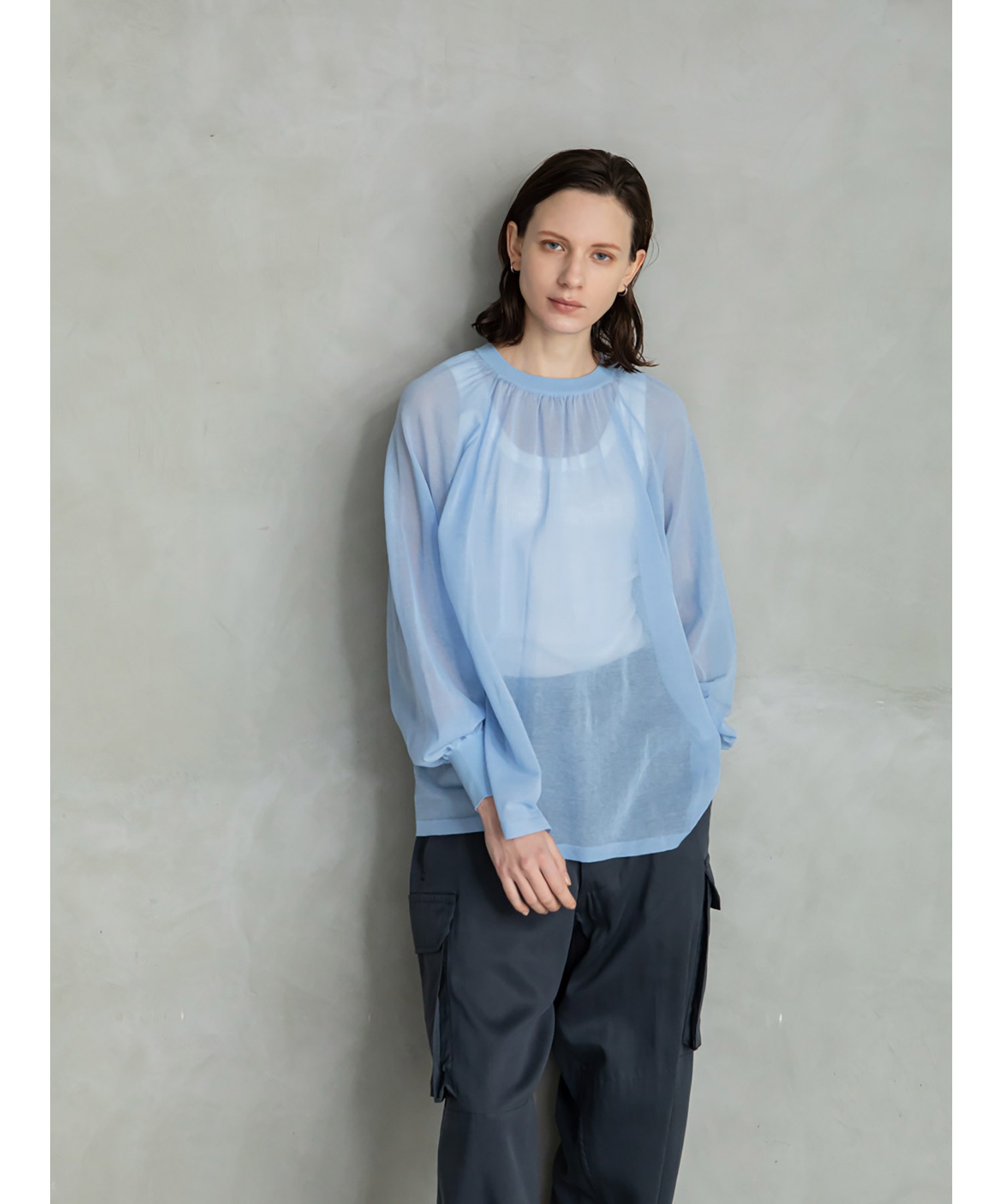 enchainementSheer Gathered SALE 79%OFF 現品限り一斉値下げ！ Blouse