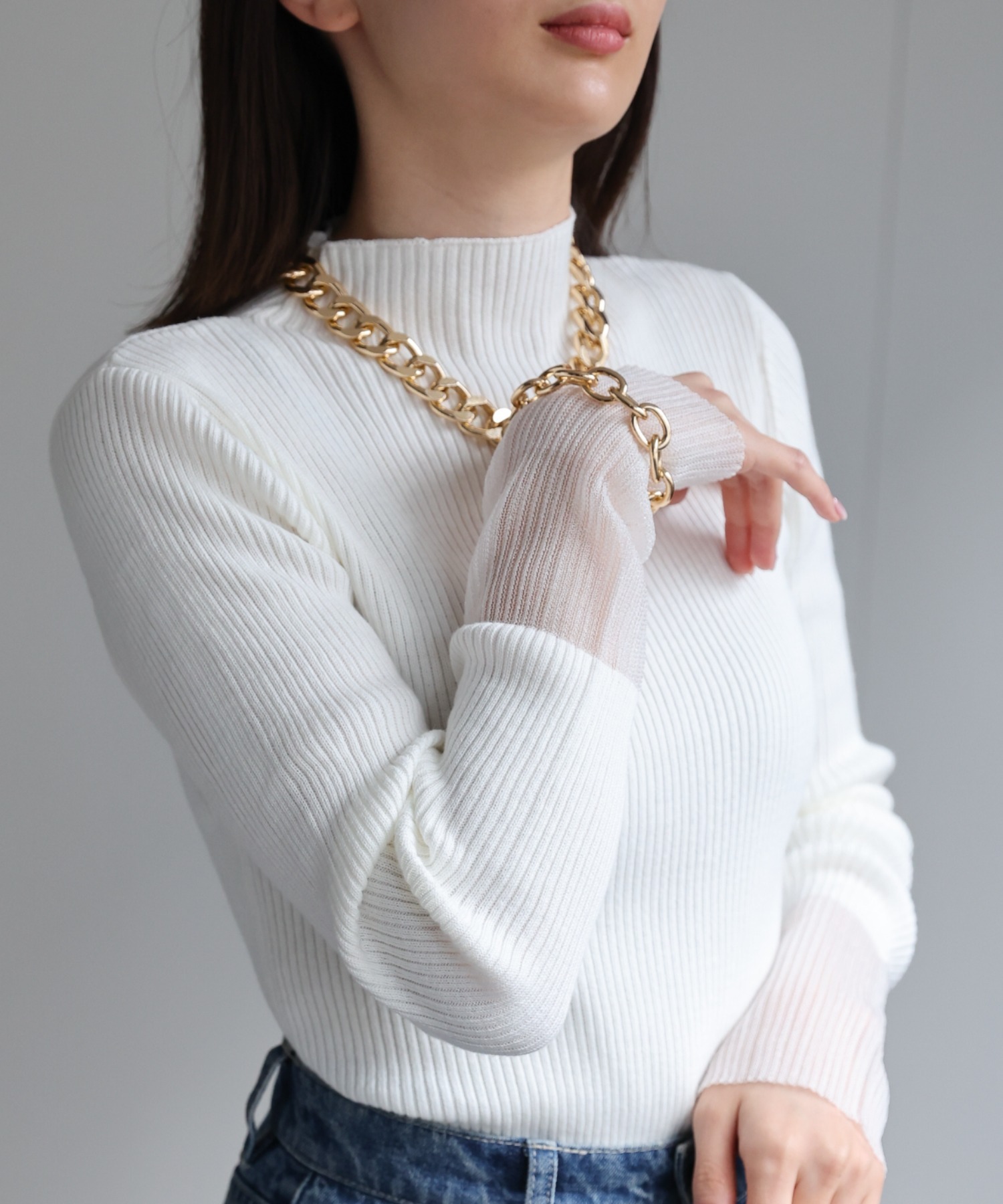 model：162cm 着用サイズ：F