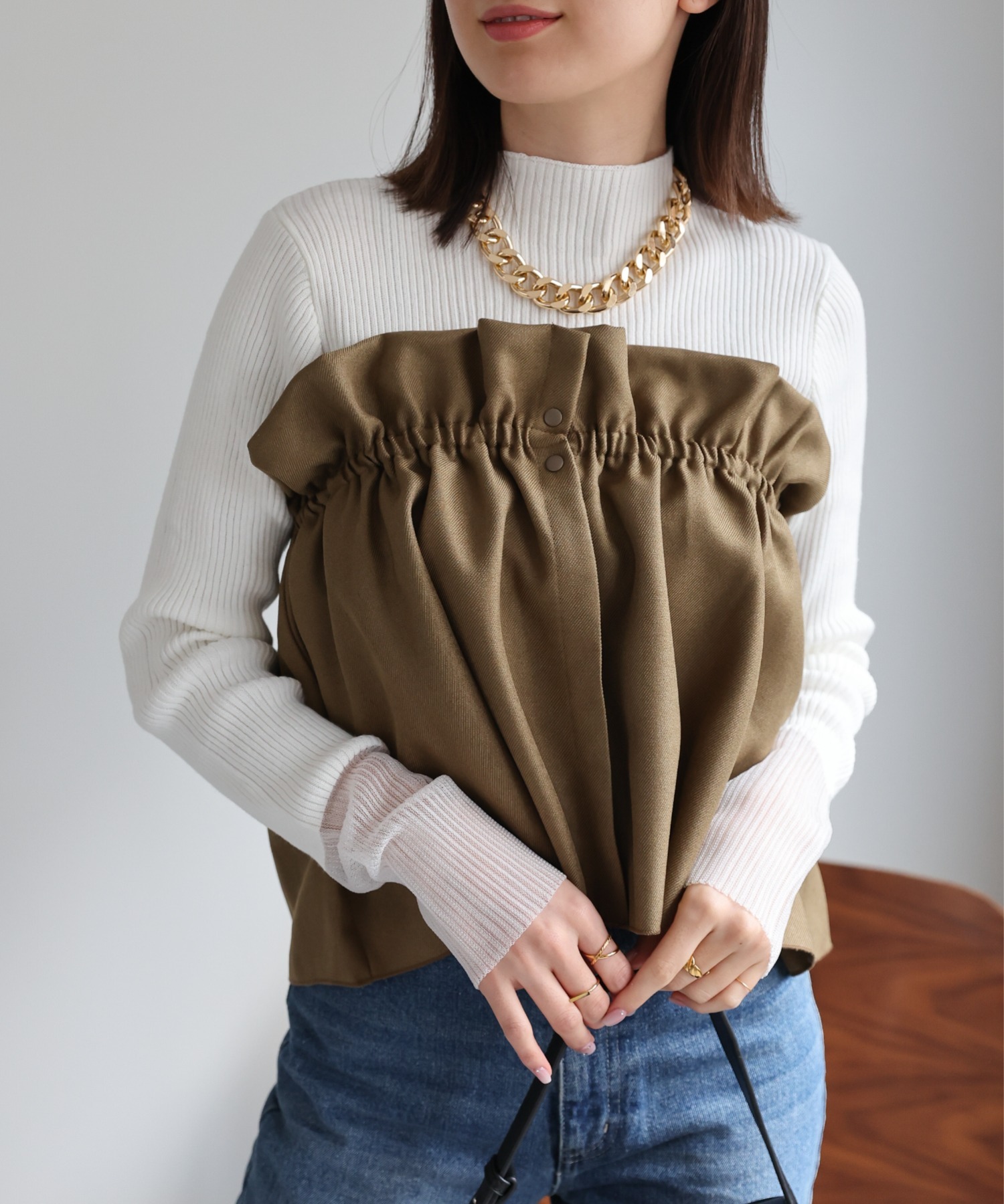model：162cm 着用サイズ：F