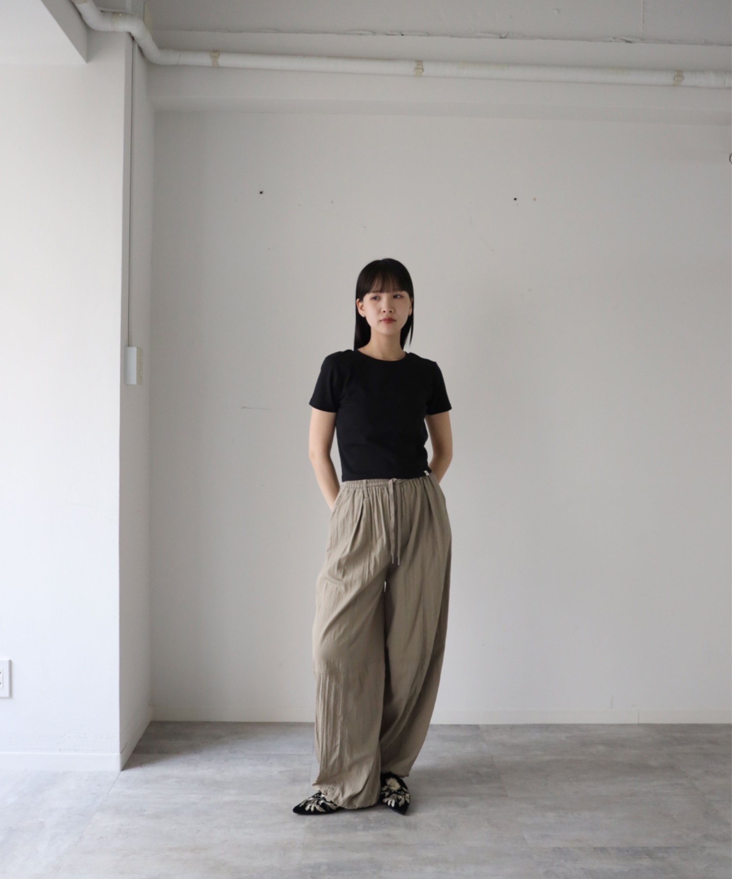 model：164cm. 着用サイズ：FREE