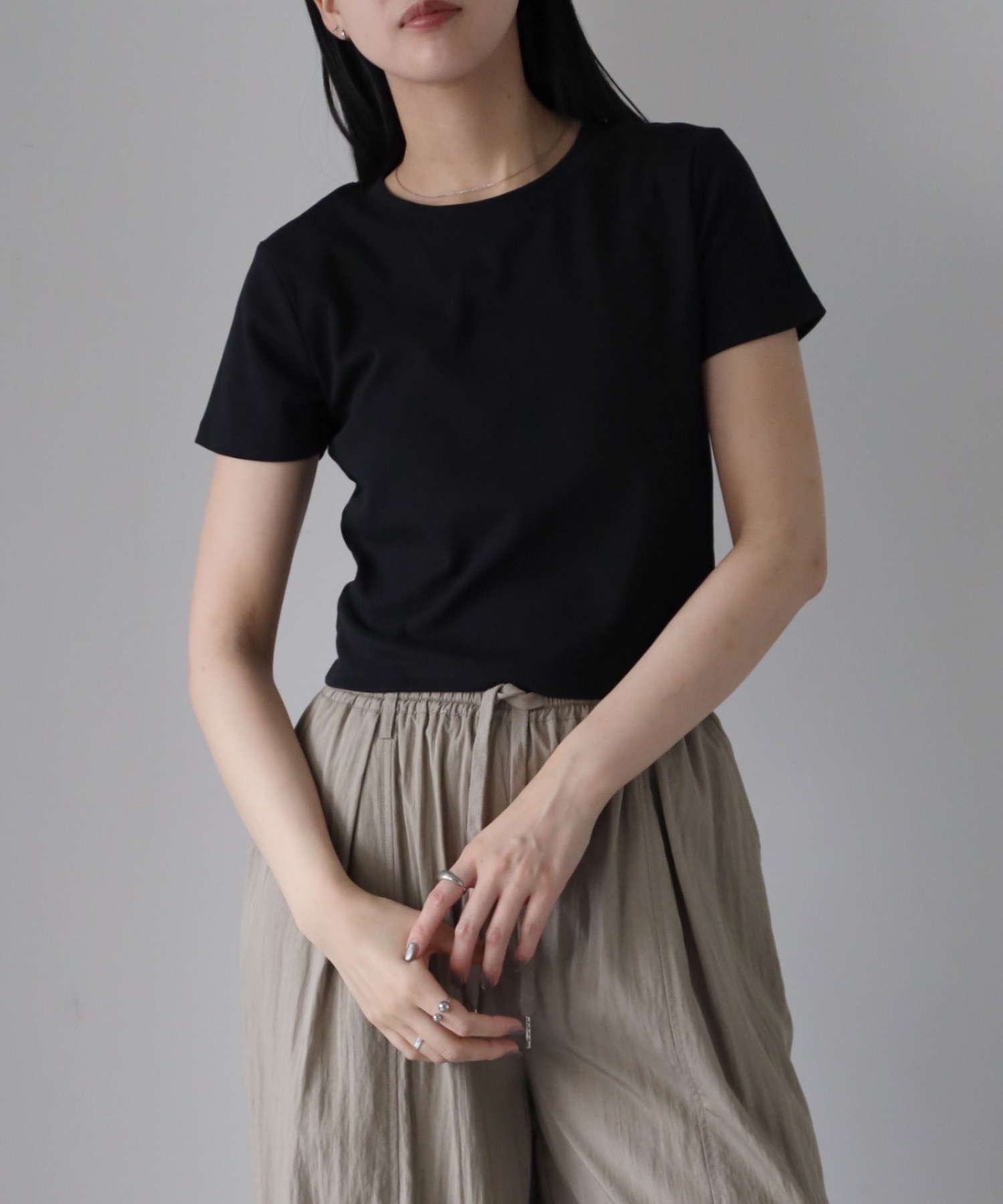 model：164cm. 着用サイズ：FREE