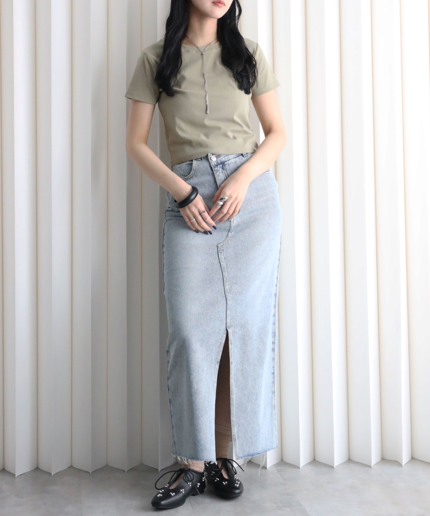 model：164cm. 着用サイズ：FREE