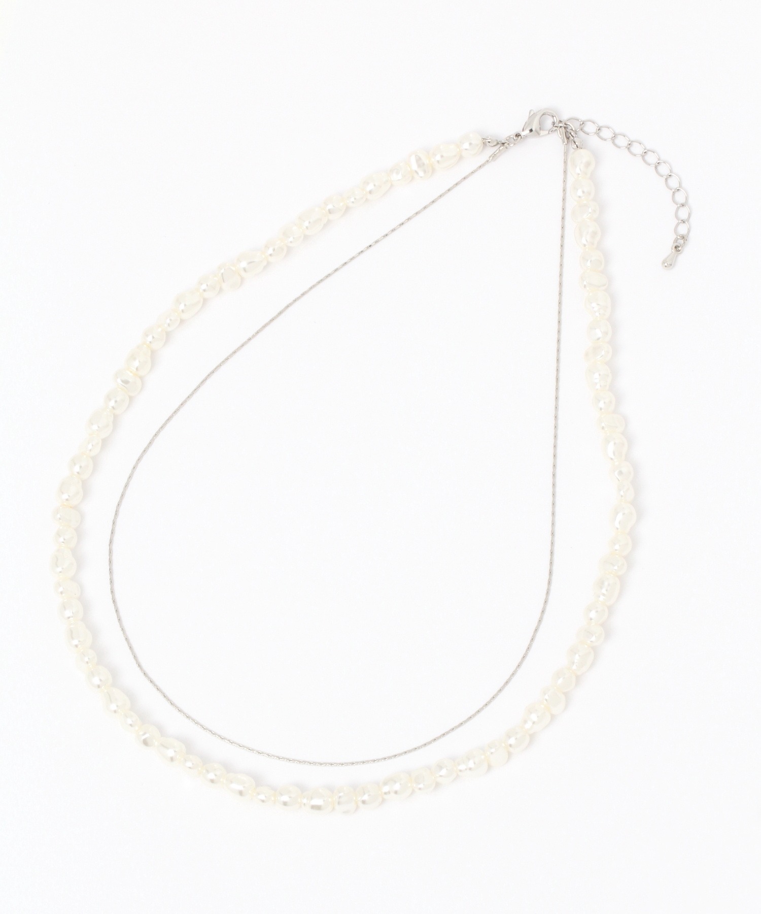 最新アイテム バロックパール風２連ネックレス