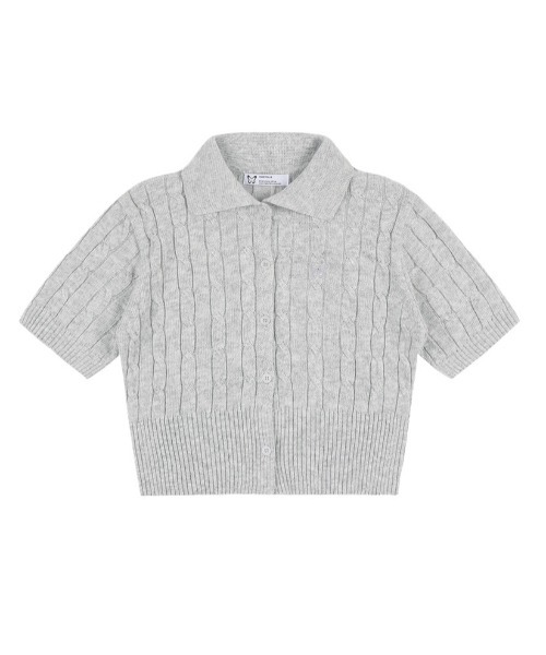 A'GEM/9 × .kom 『 FANCY CLUB/ファンシークラブ』 CABLE KNIT CROP