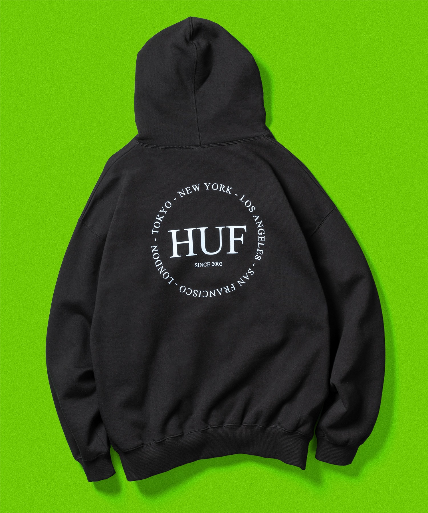 FINE PRINT FLEECE HOODIE / HUF ハフ ヘビーウェイト プリントロゴ パーカー