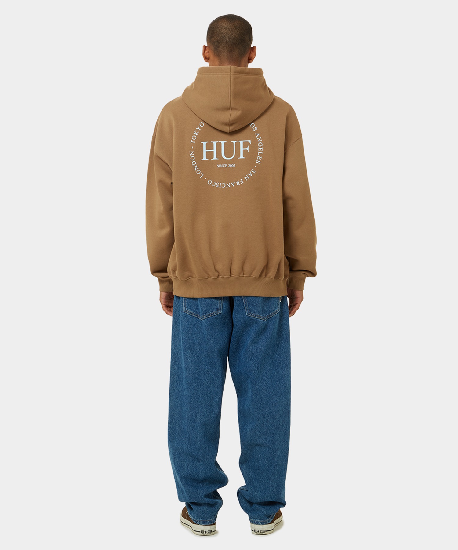 FINE PRINT FLEECE HOODIE / HUF ハフ ヘビーウェイト プリントロゴ パーカー