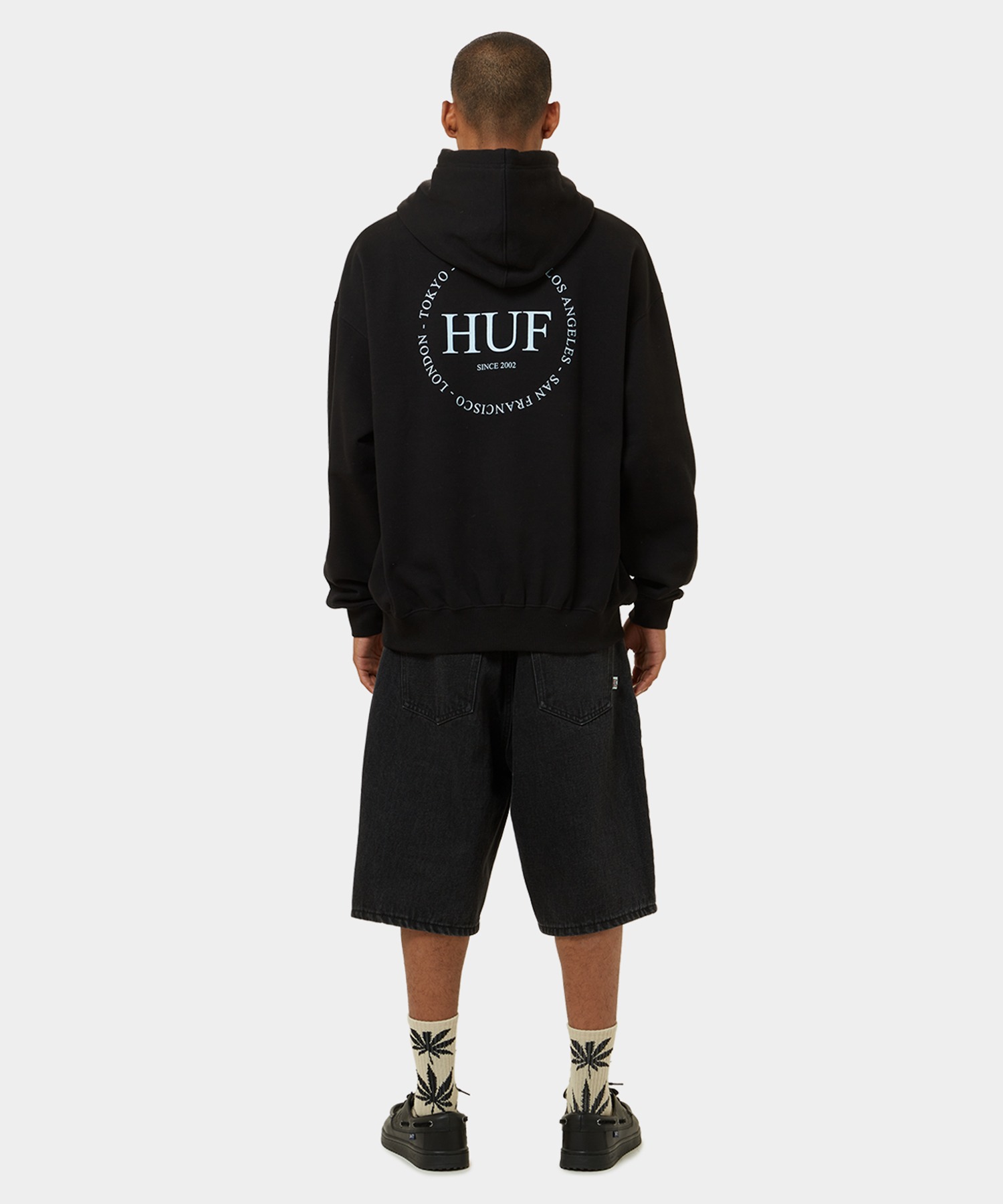 FINE PRINT FLEECE HOODIE / HUF ハフ ヘビーウェイト プリントロゴ パーカー