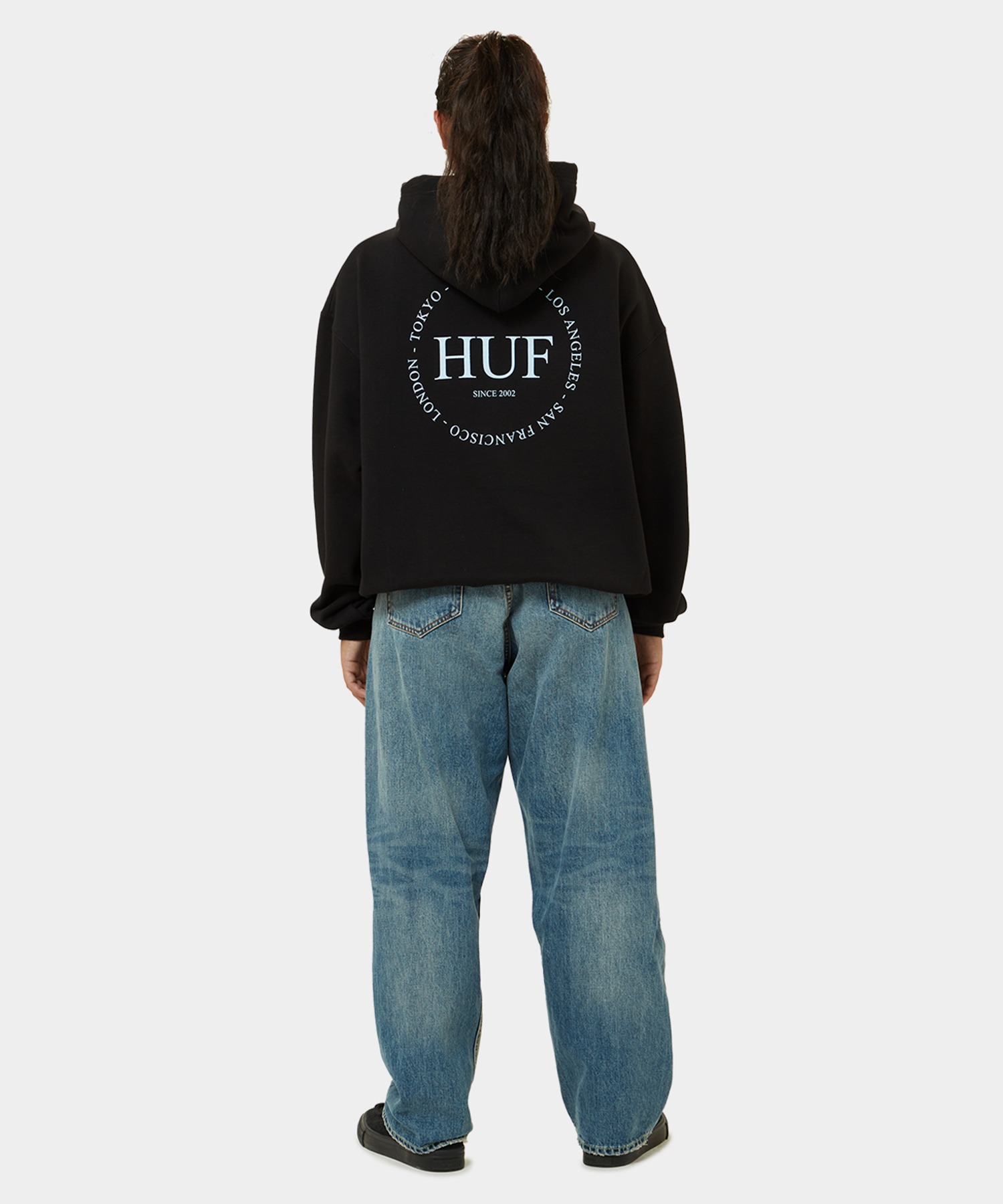 FINE PRINT FLEECE HOODIE / HUF ハフ ヘビーウェイト プリントロゴ パーカー