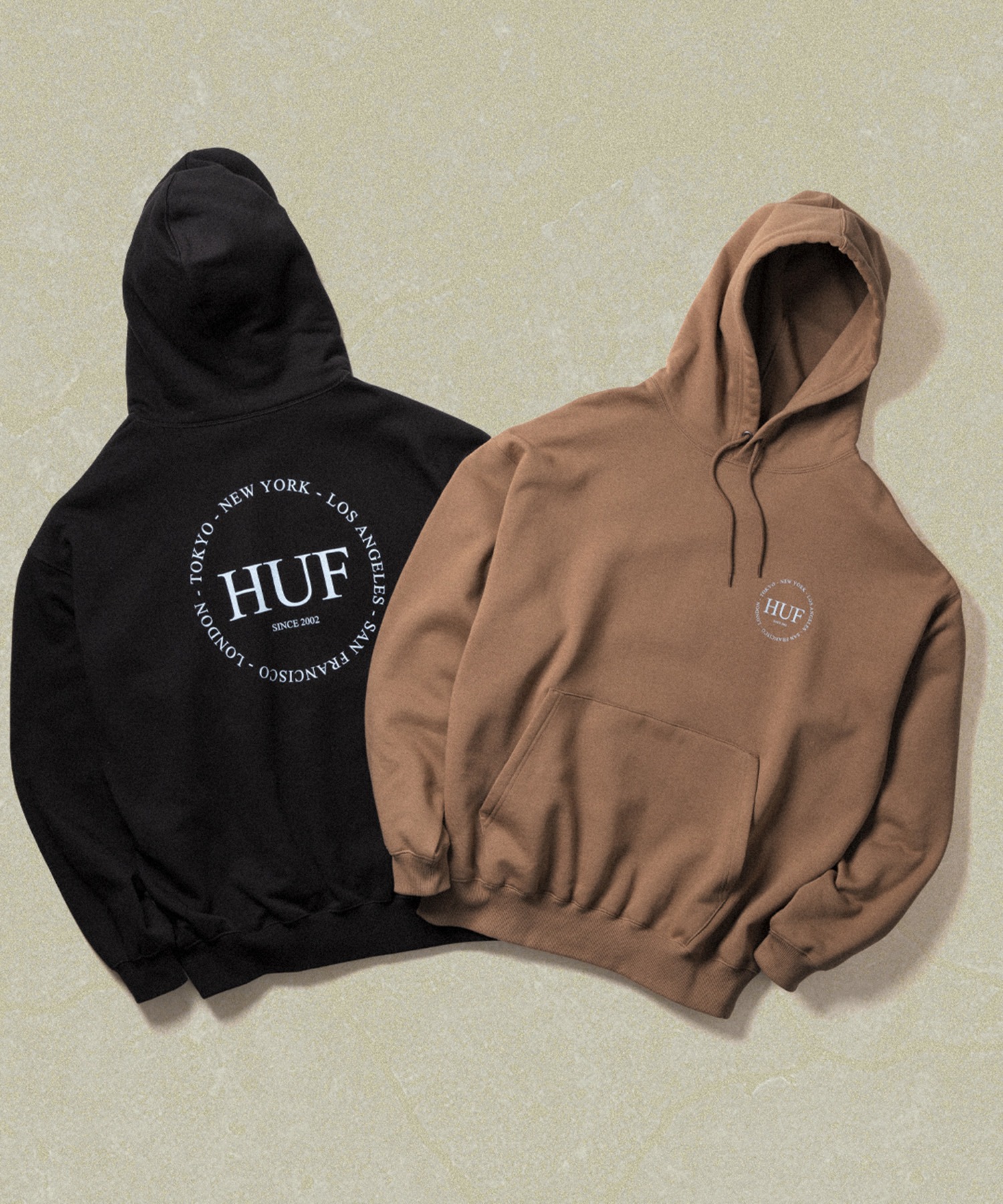 FINE PRINT FLEECE HOODIE / HUF ハフ ヘビーウェイト プリントロゴ パーカー